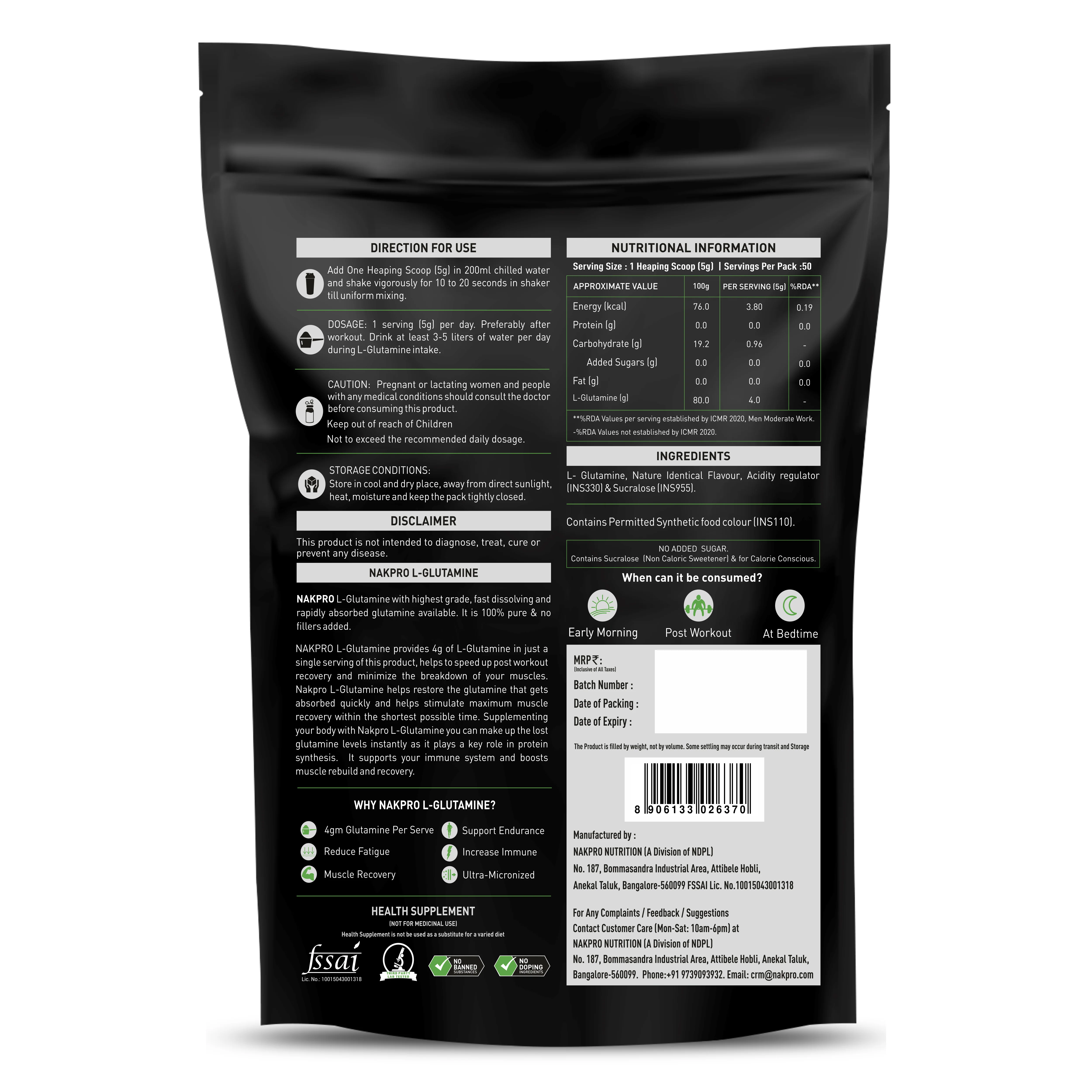 Nakpro L-Glutamine | Amino Acid for Muscle Recovery & Growth - Image 41