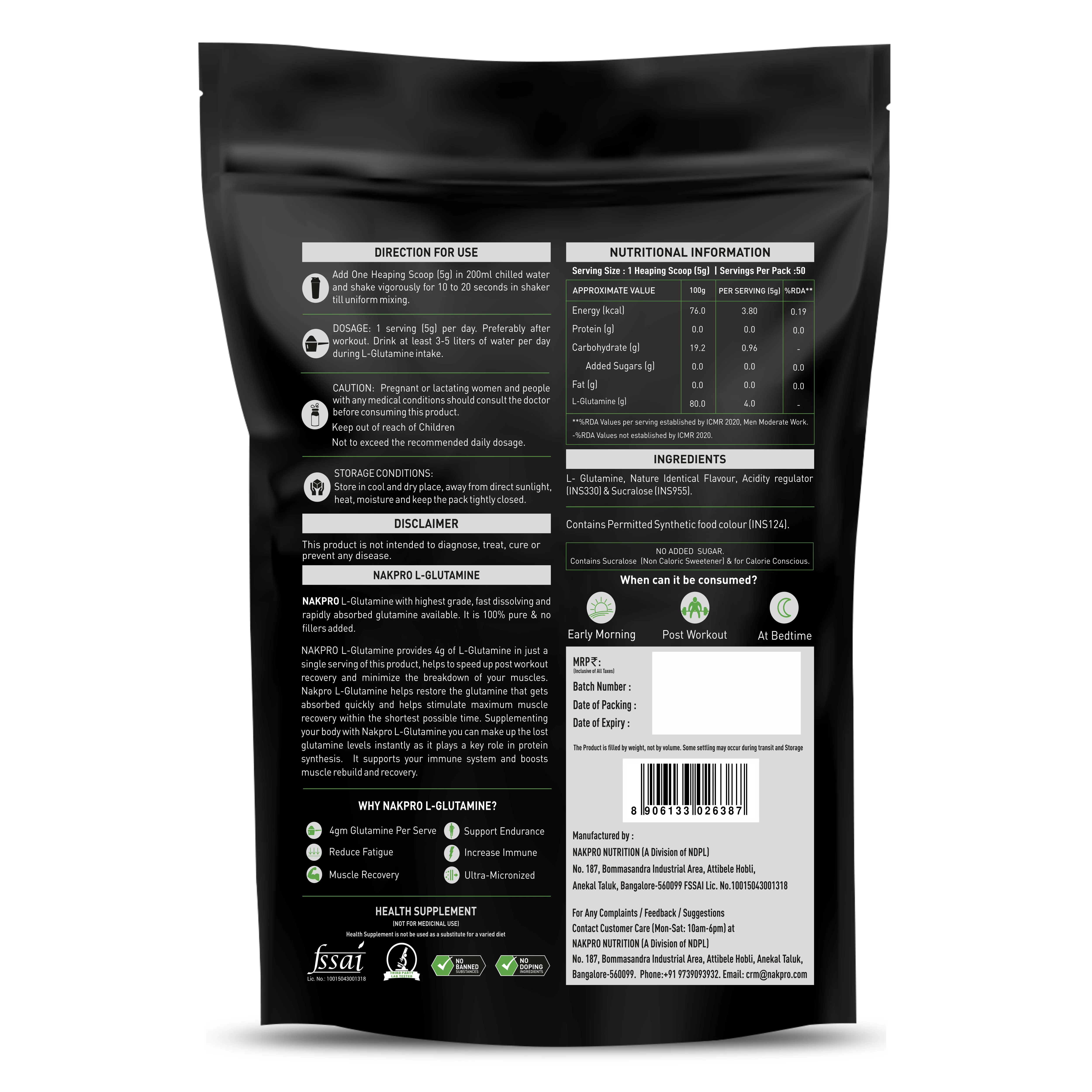 Nakpro L-Glutamine | Amino Acid for Muscle Recovery & Growth - Image 48