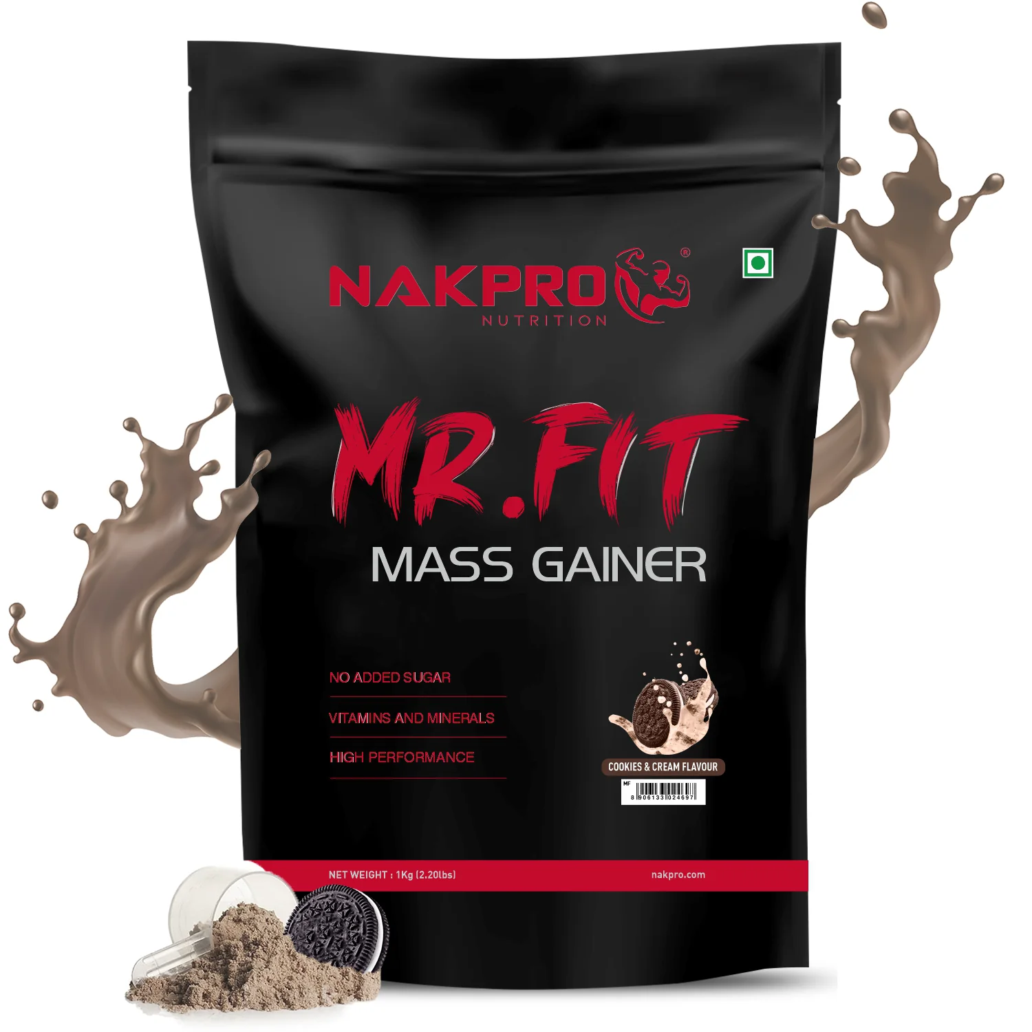 Nakpro Mr. Fit Mass Gainer | High Protein Mass Gainer | 66g Carbs | Added Vitamins & Minerals - Image 3