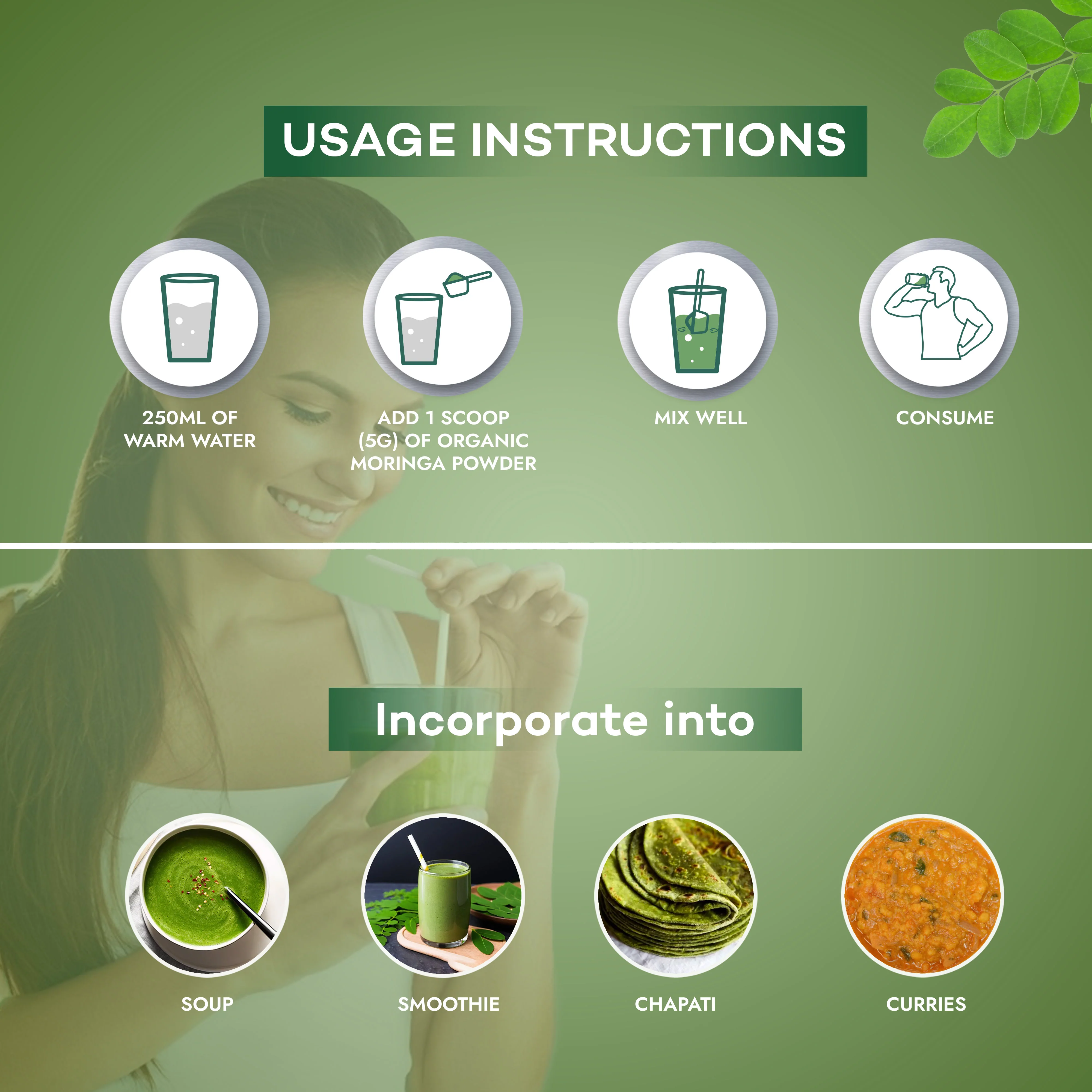 Nakpro 100% Organic Moringa Leaf Powder | Anti-Inflammatory | Supports Immunity & Detoxification - Image 5