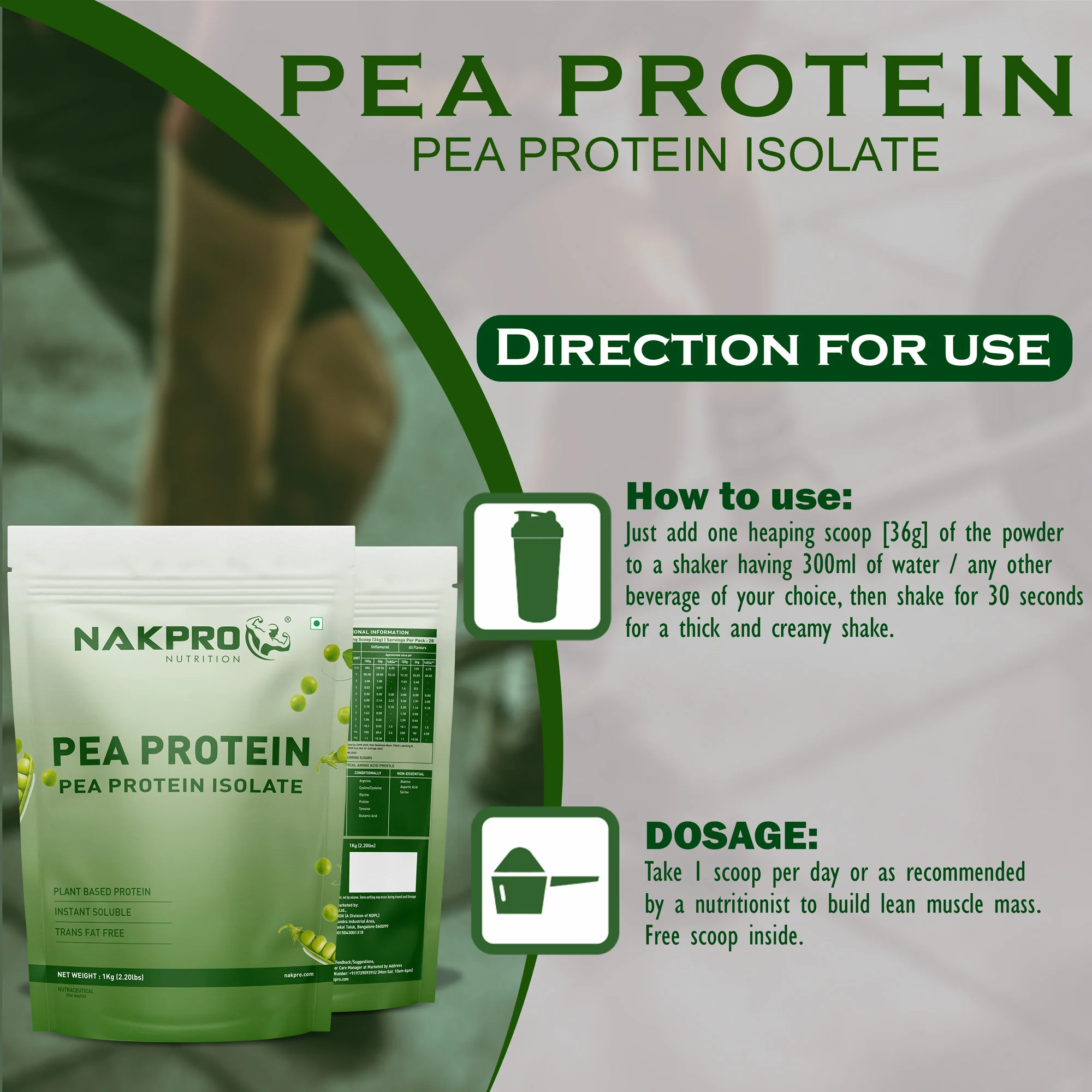 Nakpro Pea Protein Isolate | 72g Protein | Plant-Based Protein Powder - Image 28