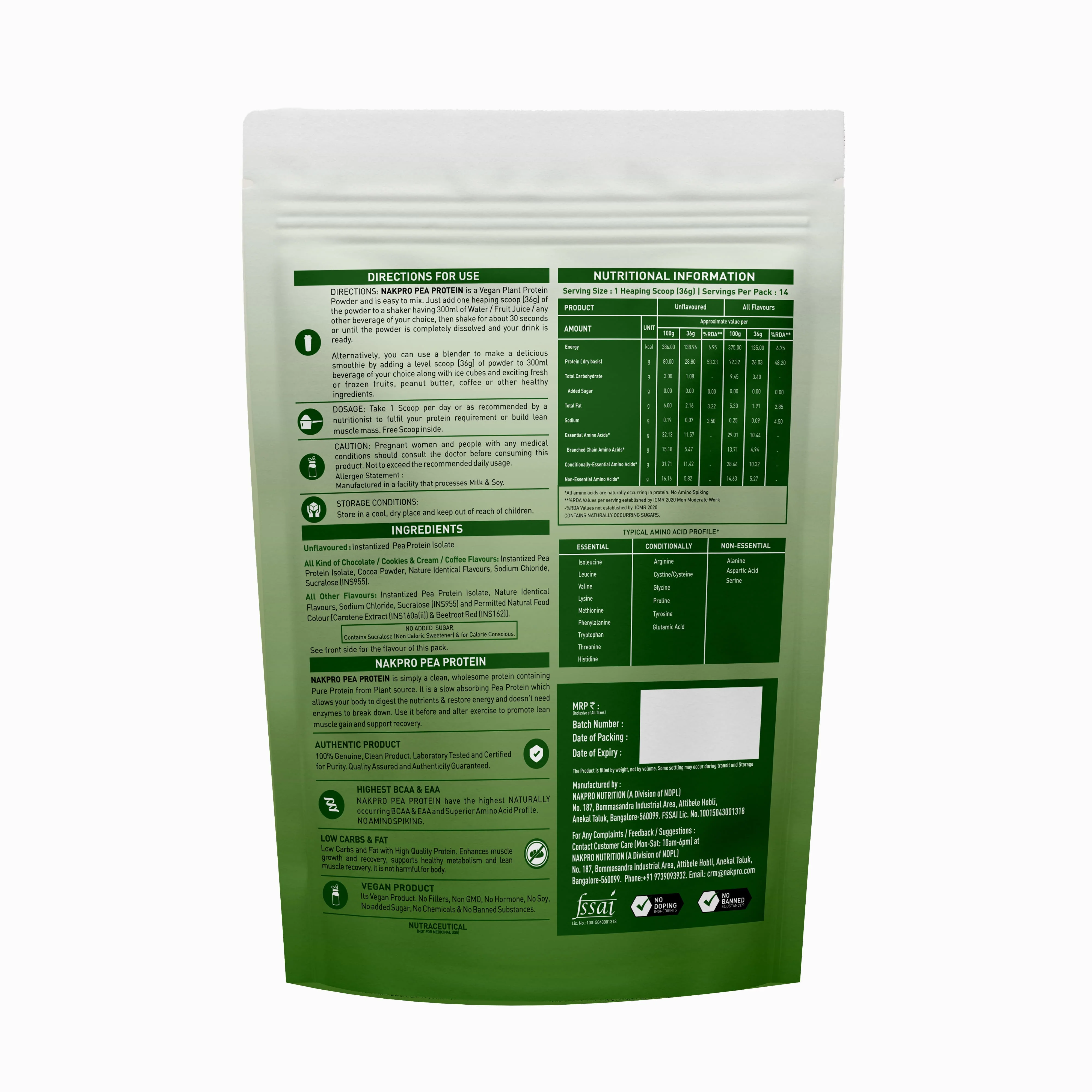 Nakpro Pea Protein Isolate | 72g Protein | Plant-Based Protein Powder - Image 5