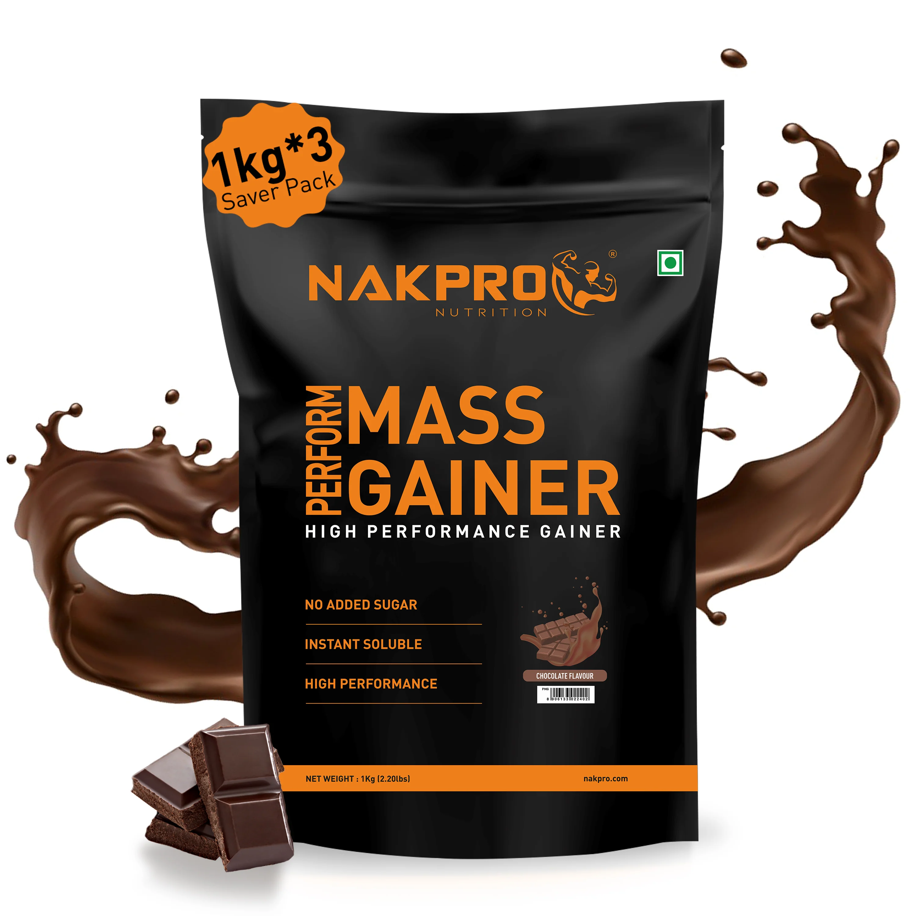 Nakpro Perform Mass Gainer | Protein Mass Gainer | 76g Carbs - Image 24