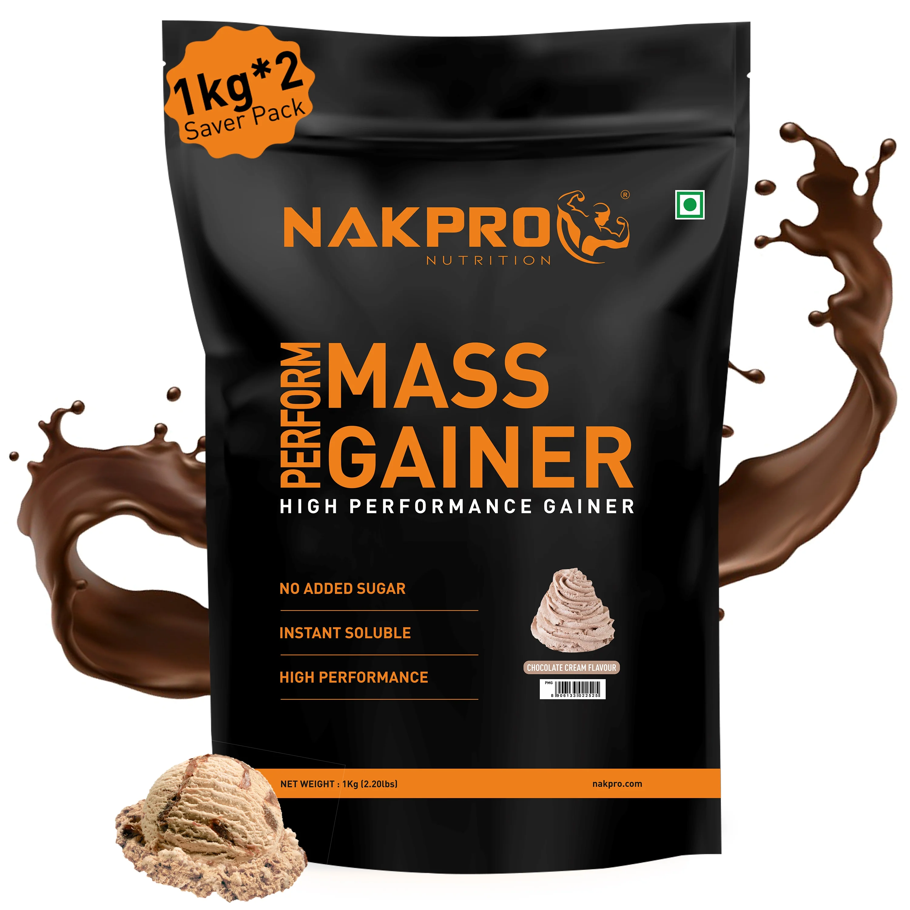 Nakpro Perform Mass Gainer | Protein Mass Gainer | 76g Carbs - Image 35