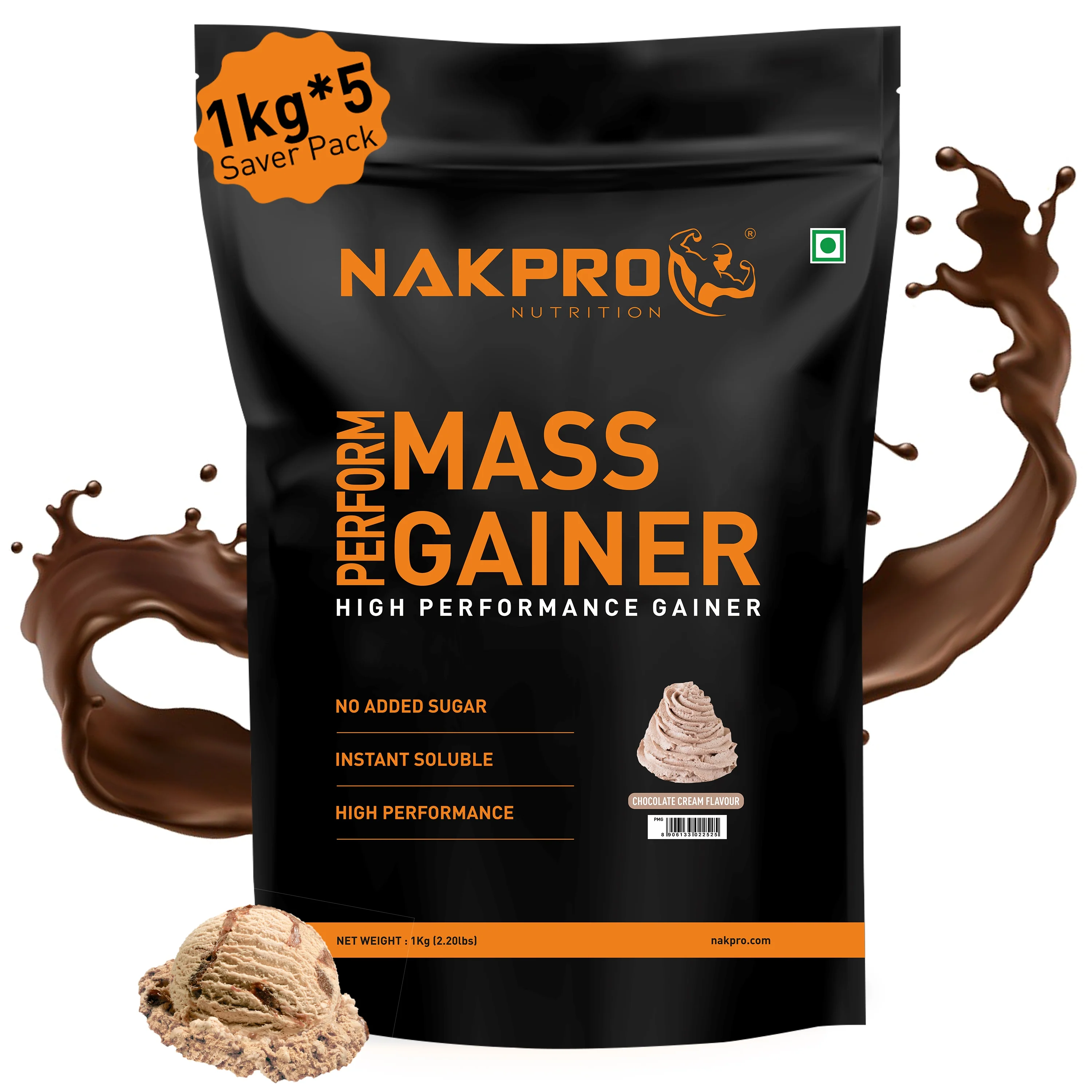 Nakpro Perform Mass Gainer | Protein Mass Gainer | 76g Carbs - Image 37