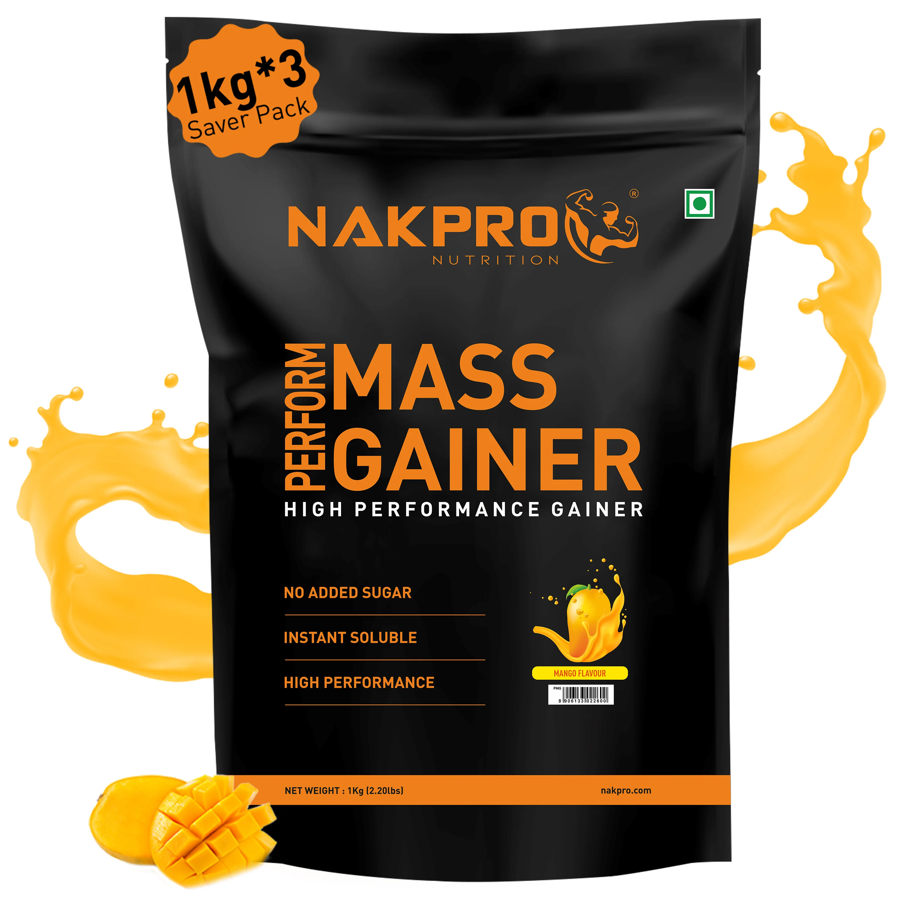 Nakpro Perform Mass Gainer | Protein Mass Gainer | 76g Carbs - Image 40