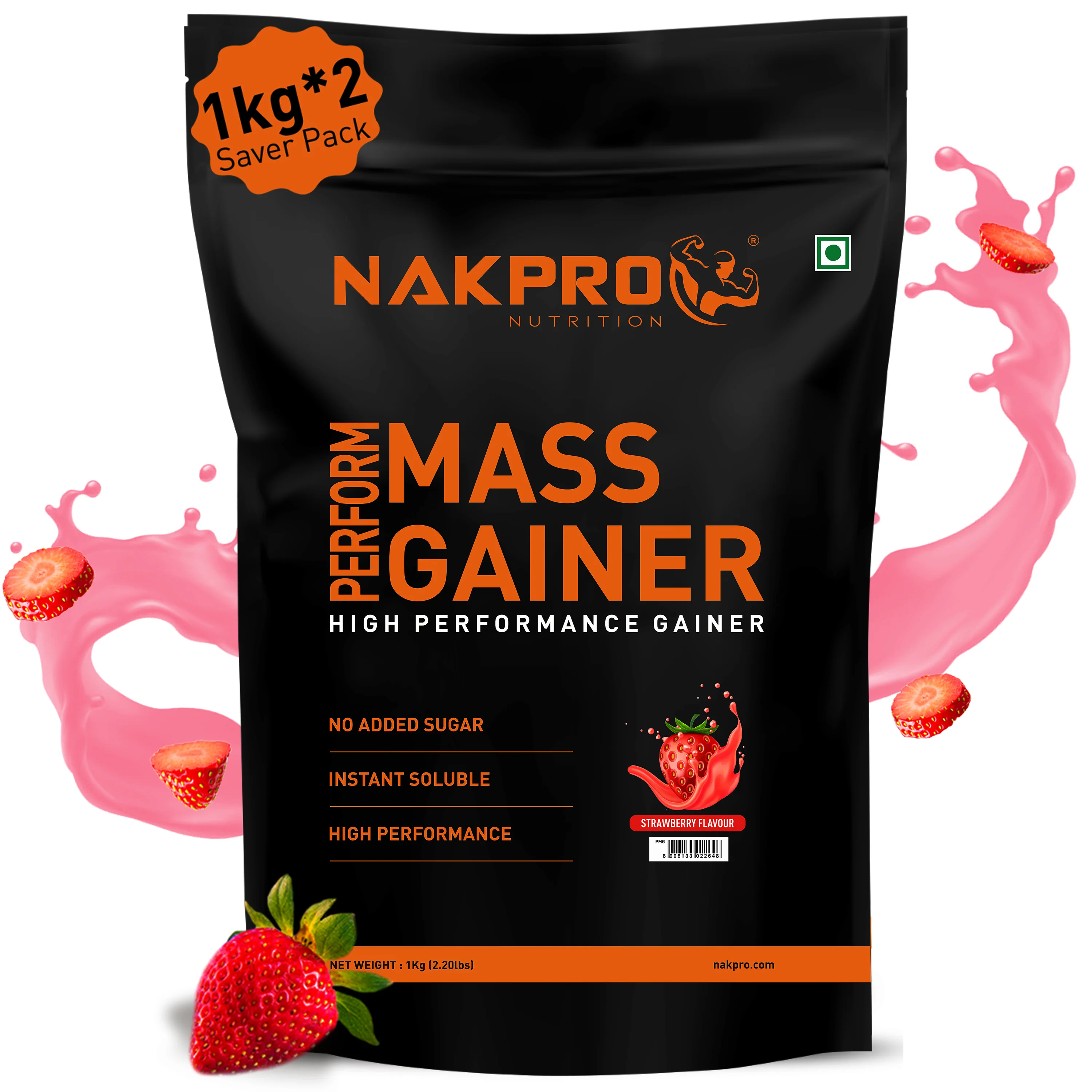 Nakpro Perform Mass Gainer | Protein Mass Gainer | 76g Carbs - Image 43