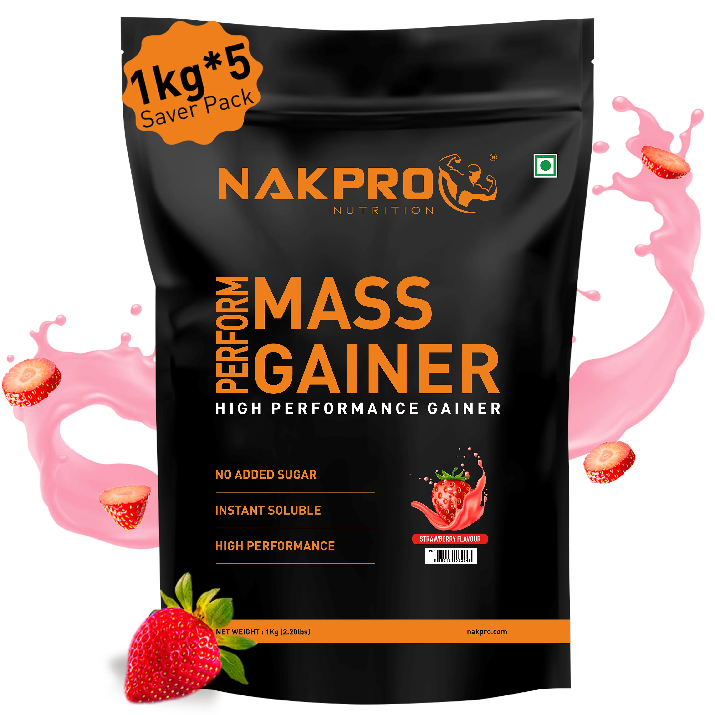 Nakpro Perform Mass Gainer | Protein Mass Gainer | 76g Carbs - Image 45