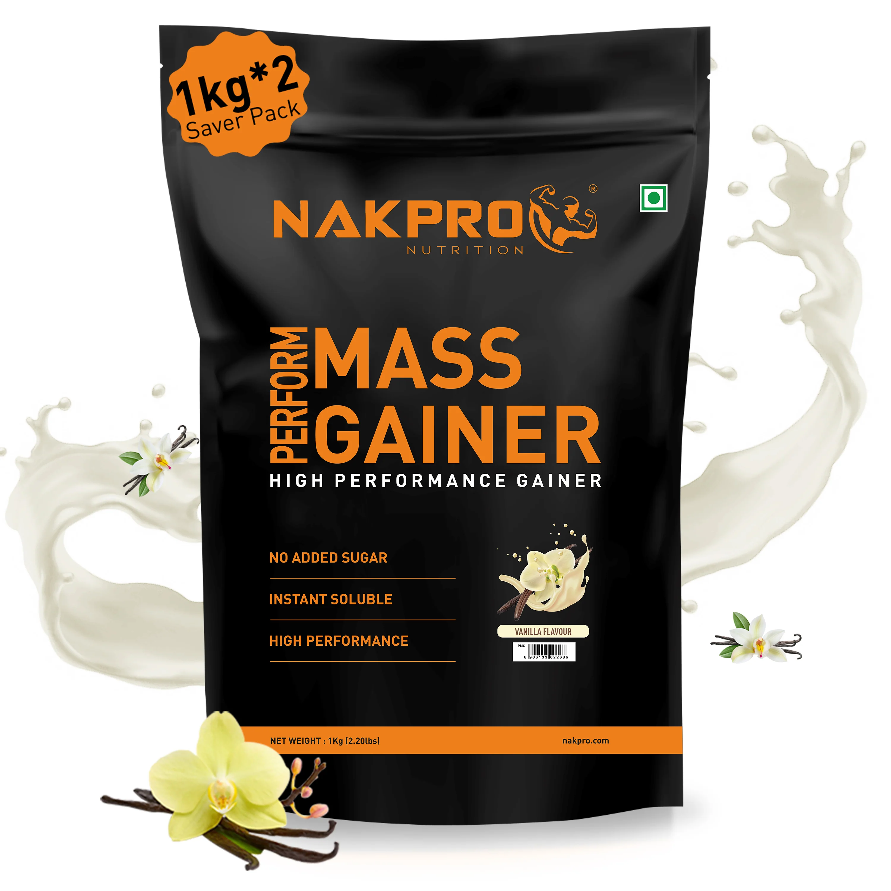 Nakpro Perform Mass Gainer | Protein Mass Gainer | 76g Carbs - Image 46