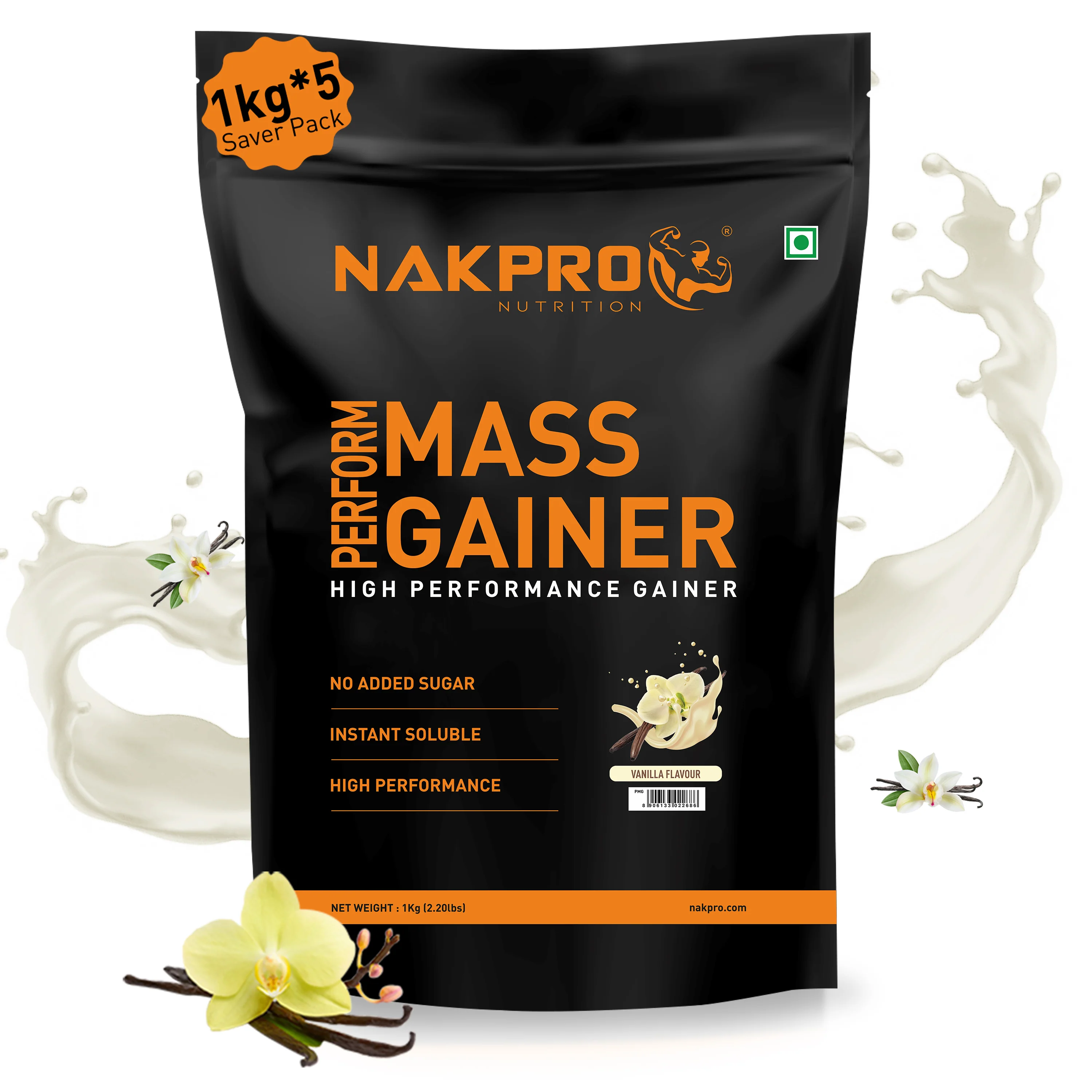 Nakpro Perform Mass Gainer | Protein Mass Gainer | 76g Carbs - Image 48