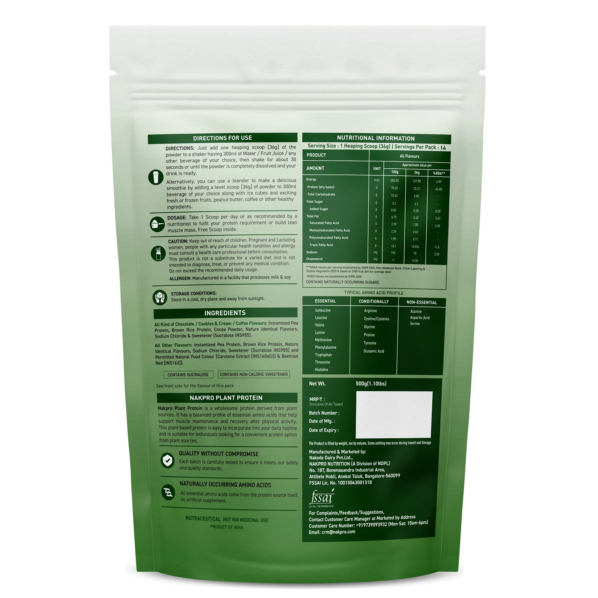 Nakpro Plant Protein Powder | 70g Protein | Pea & Brown Rice Protein Blend | Trustified Certified - Image 21