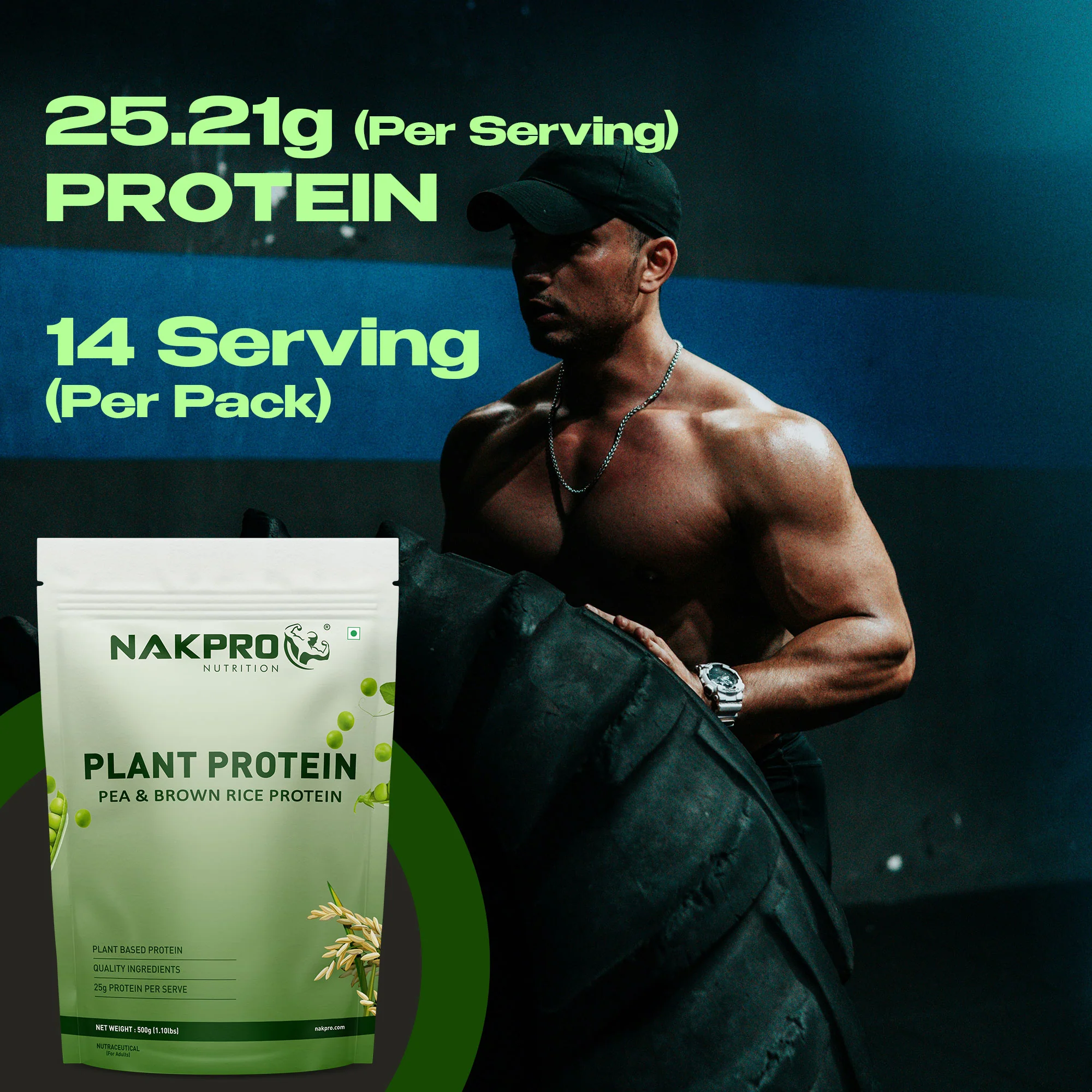 Nakpro Plant Protein Powder | 70g Protein | Pea & Brown Rice Protein Blend | Trustified Certified - Image 28