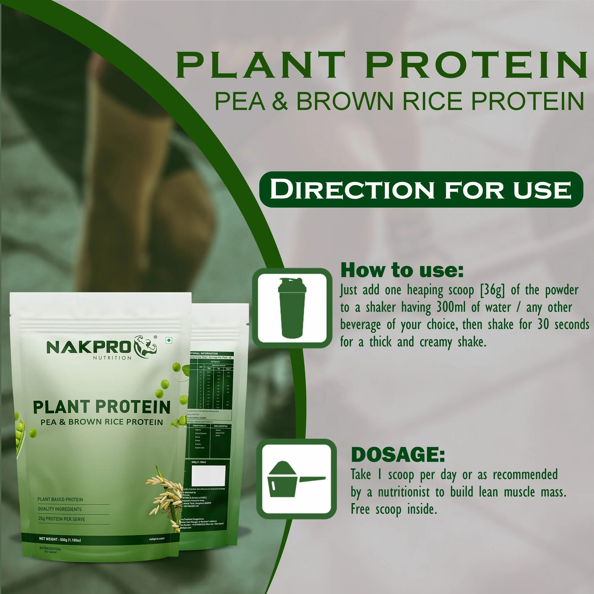 Nakpro Plant Protein Powder | 70g Protein | Pea & Brown Rice Protein Blend | Trustified Certified - Image 31