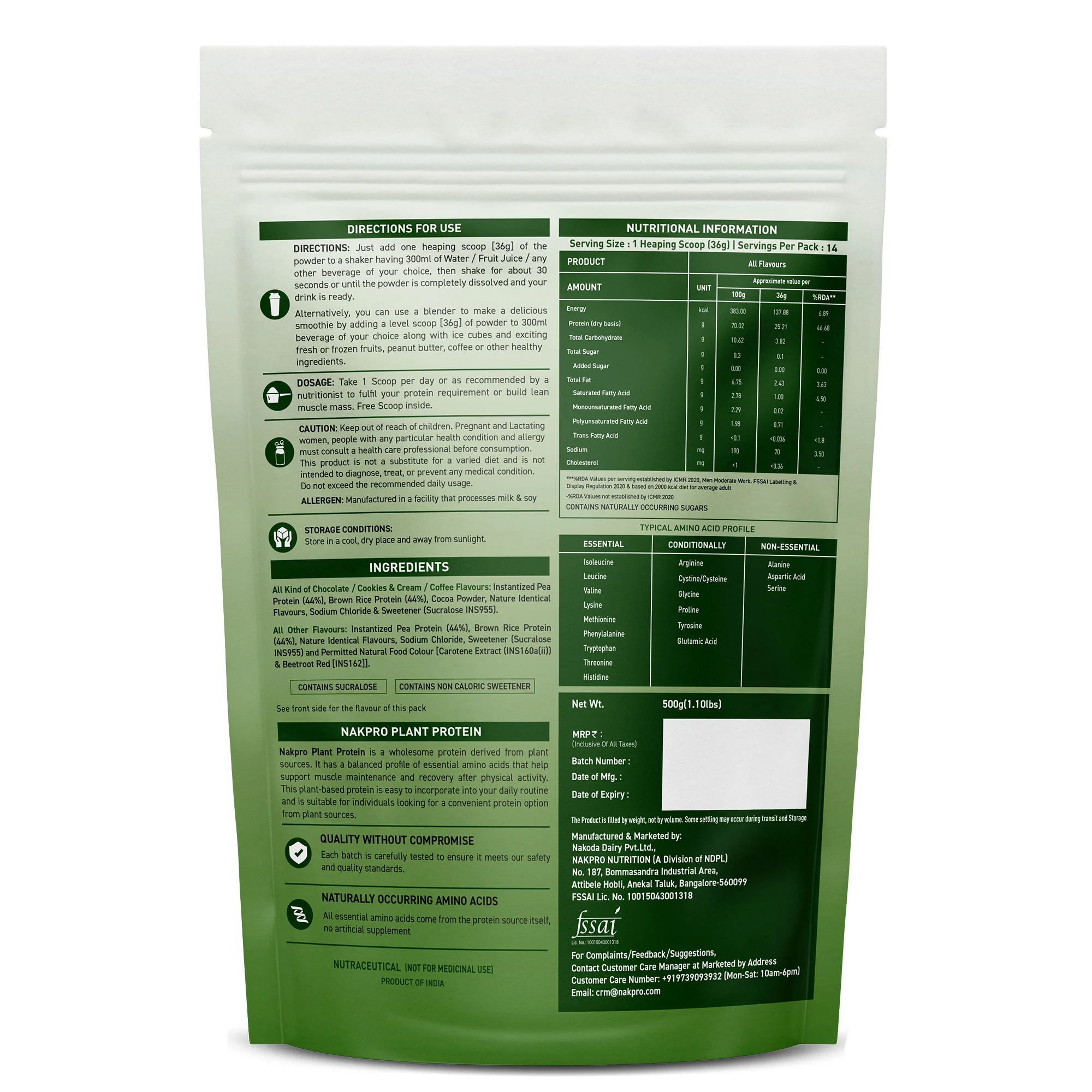 Nakpro Plant Protein Powder | 70g Protein | Pea & Brown Rice Protein Blend | Trustified Certified - Image 33