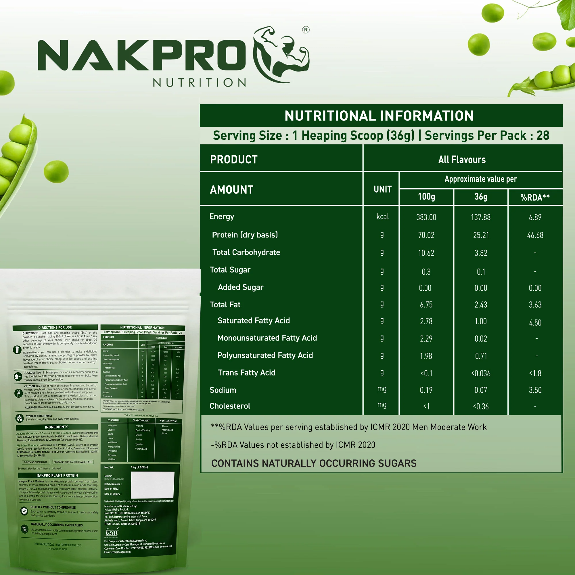 Nakpro Plant Protein Powder | 70g Protein | Pea & Brown Rice Protein Blend | Trustified Certified - Image 38