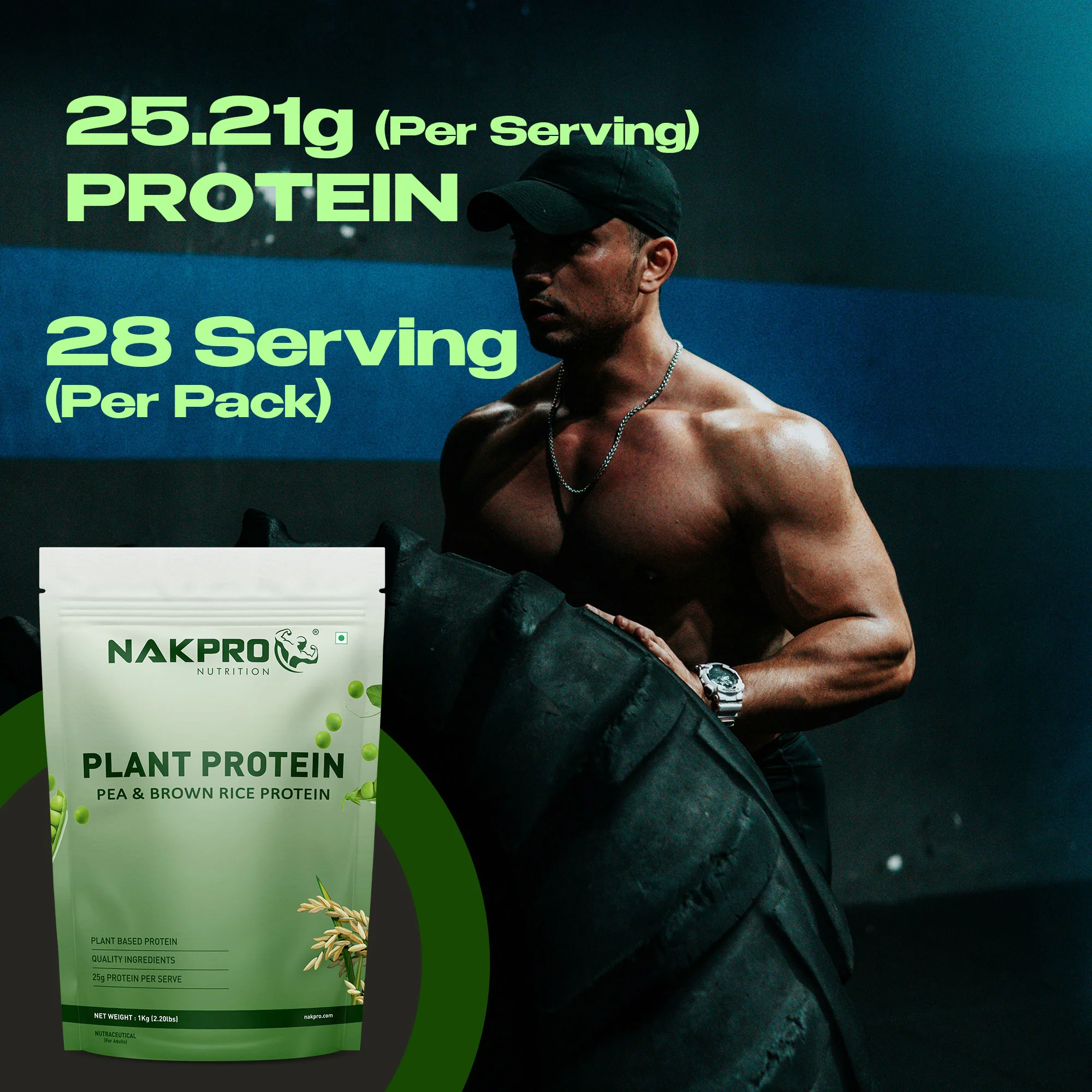 Nakpro Plant Protein Powder | 70g Protein | Pea & Brown Rice Protein Blend | Trustified Certified - Image 5