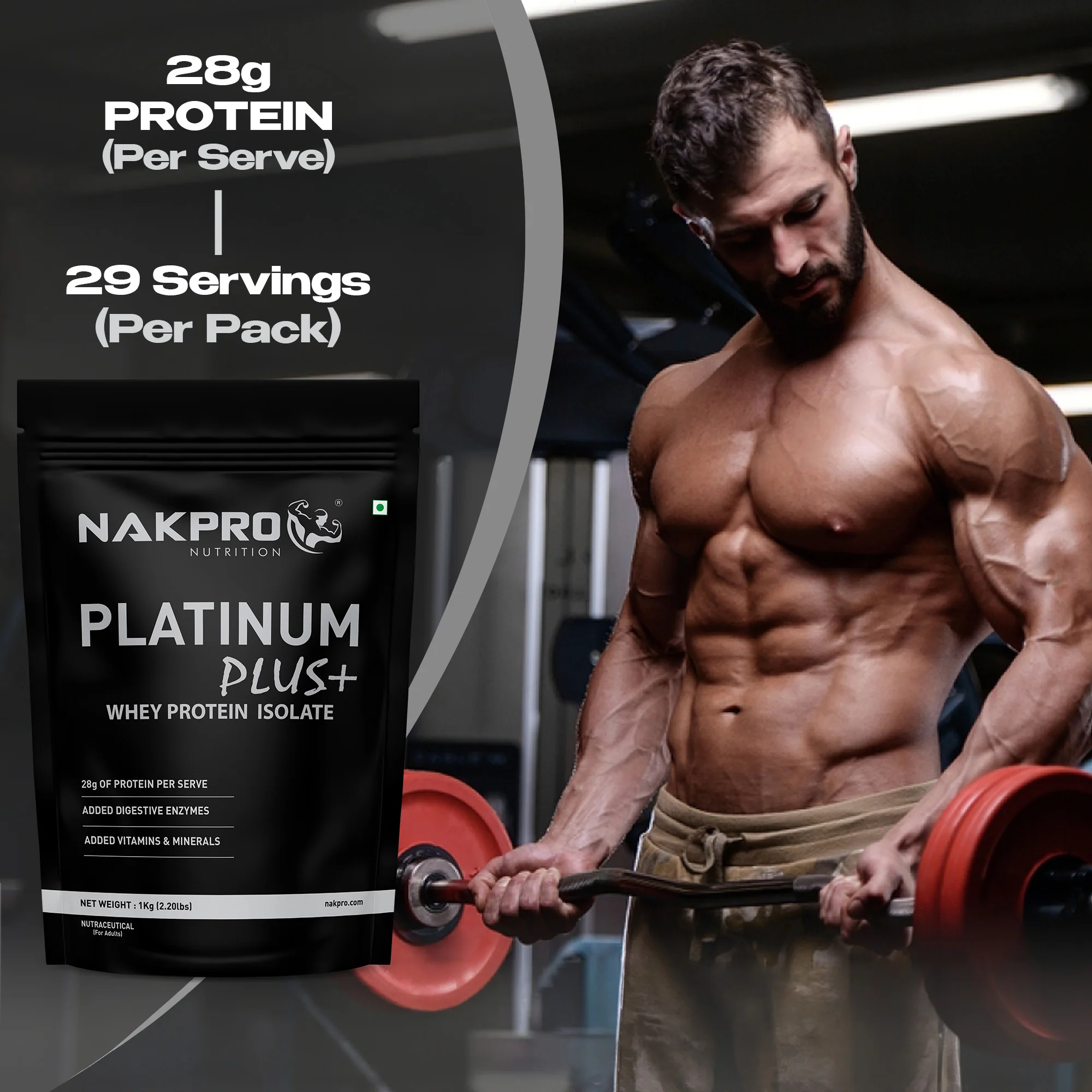 Nakpro Platinum Plus+ Whey Protein Isolate | 82g Protein | Added Digestive Enzymes, Vitamins & Minerals - Image 6