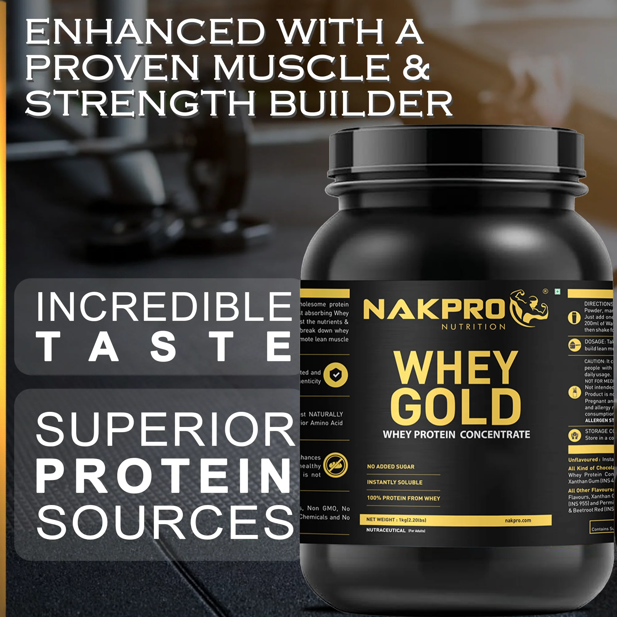 Nakpro Whey Gold Whey Protein Concentrate | 73g Protein-JAR - Image 7