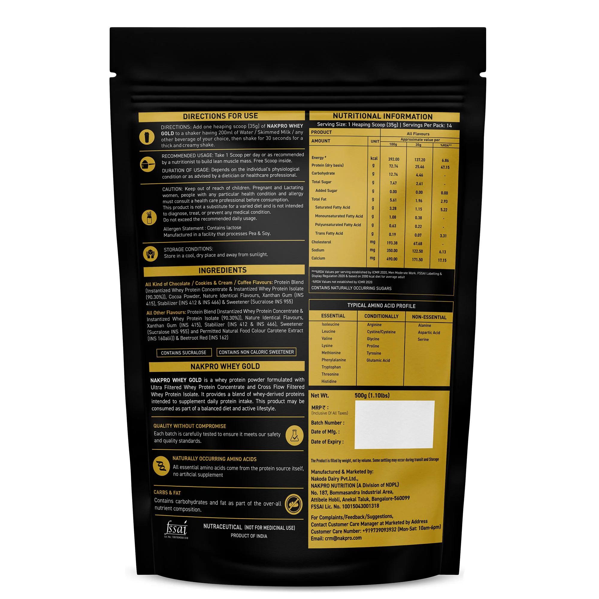 Nakpro Whey Gold Whey Protein Blend | 73g Protein | Whey Isolate & Concentrate Blend - Image 104