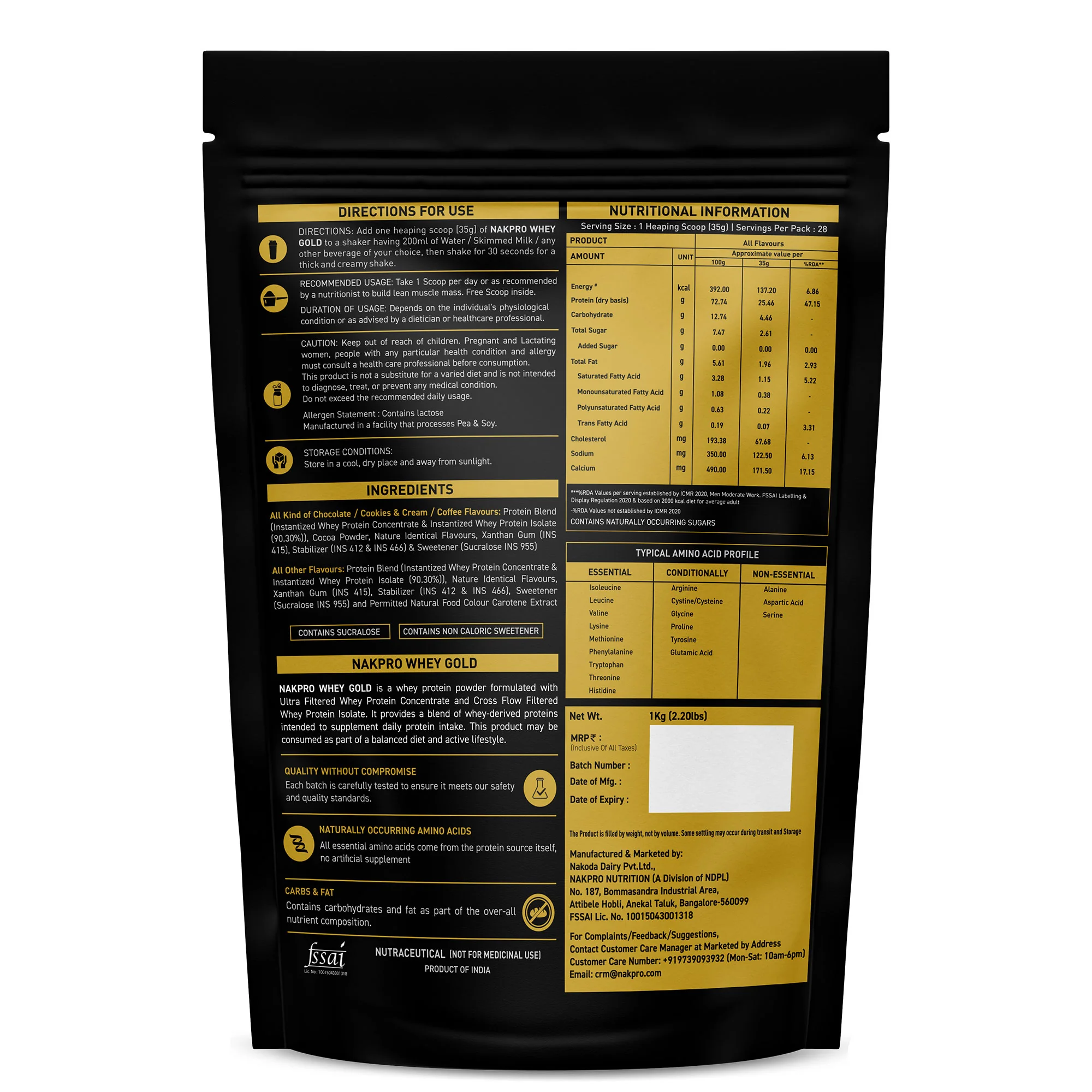 Nakpro Whey Gold Whey Protein Blend | 73g Protein | Whey Isolate & Concentrate Blend - Image 106