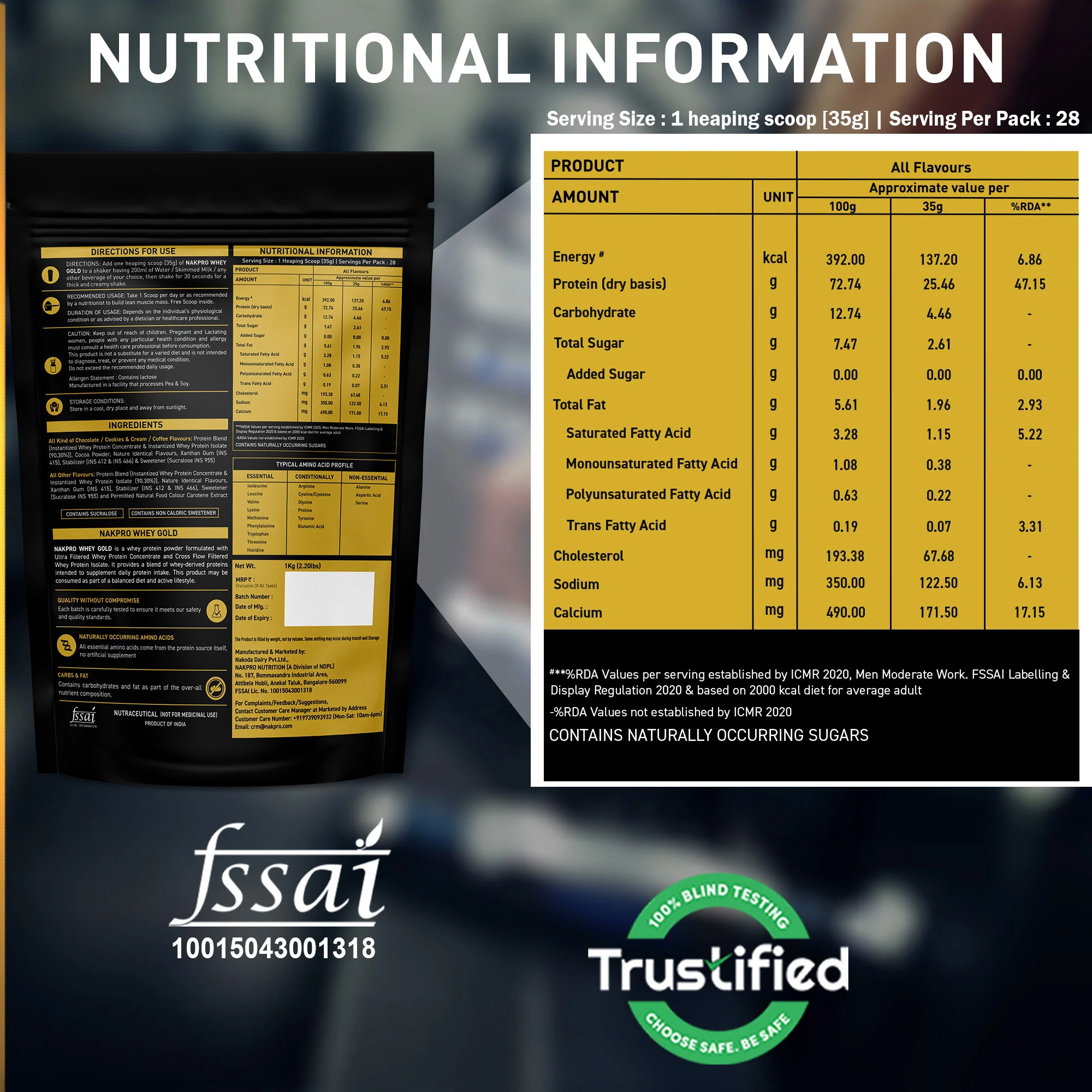 Nakpro Whey Gold Whey Protein Blend | 73g Protein | Whey Isolate & Concentrate Blend - Image 107