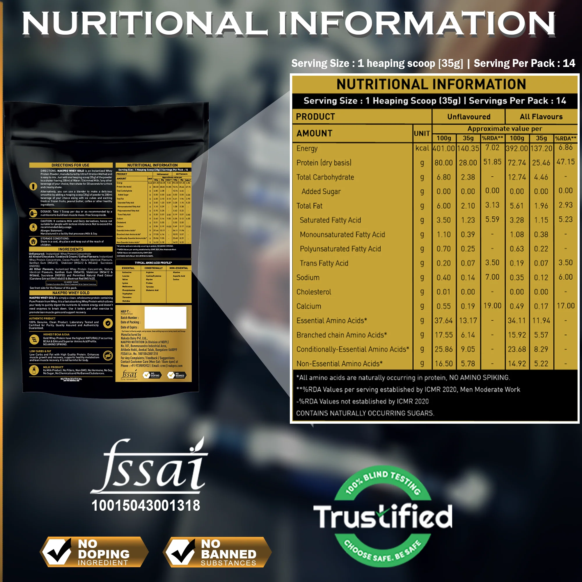 Nakpro Whey Gold Whey Protein Blend | 73g Protein | Whey Isolate & Concentrate Blend - Image 62