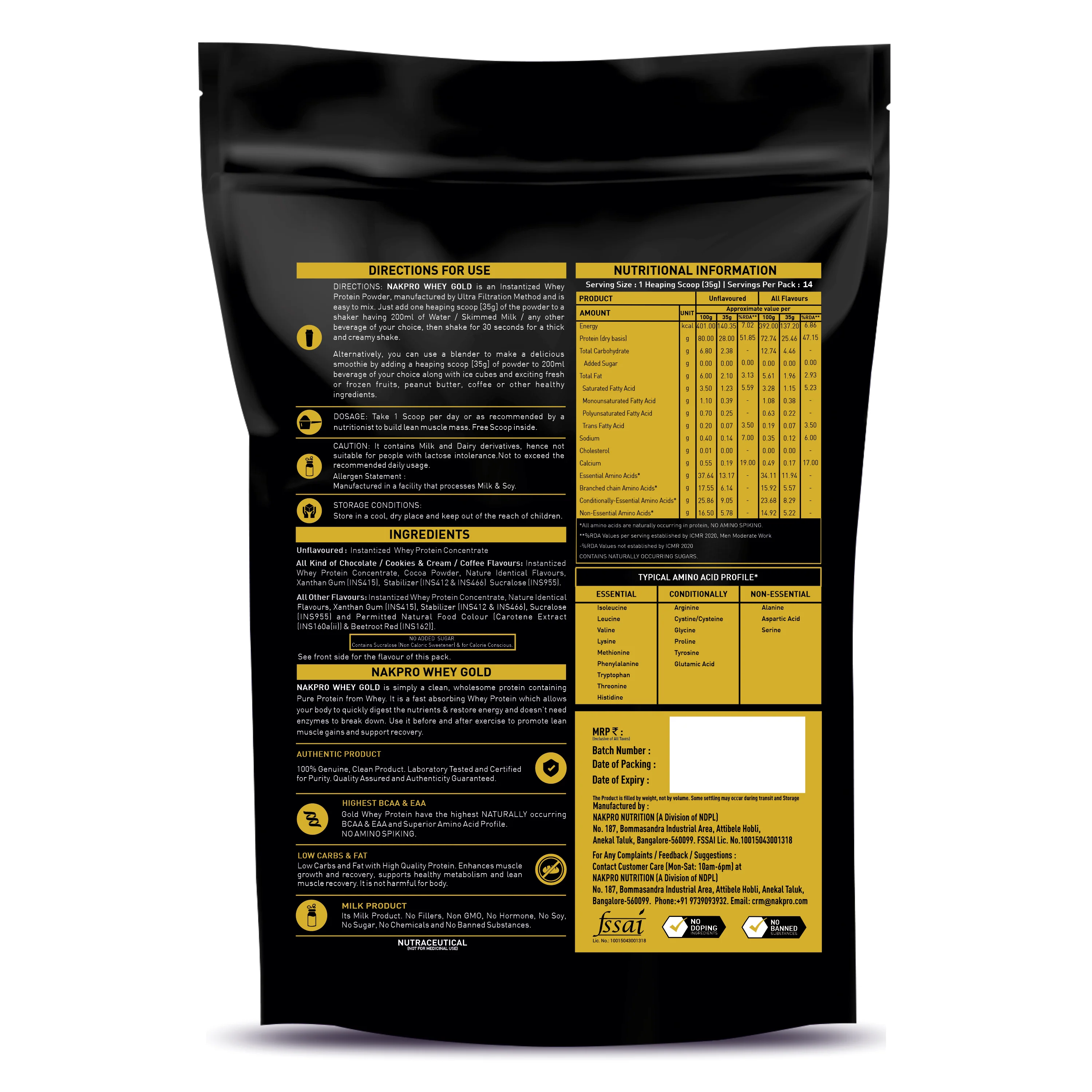 Nakpro Whey Gold Whey Protein Blend | 73g Protein | Whey Isolate & Concentrate Blend - Image 77