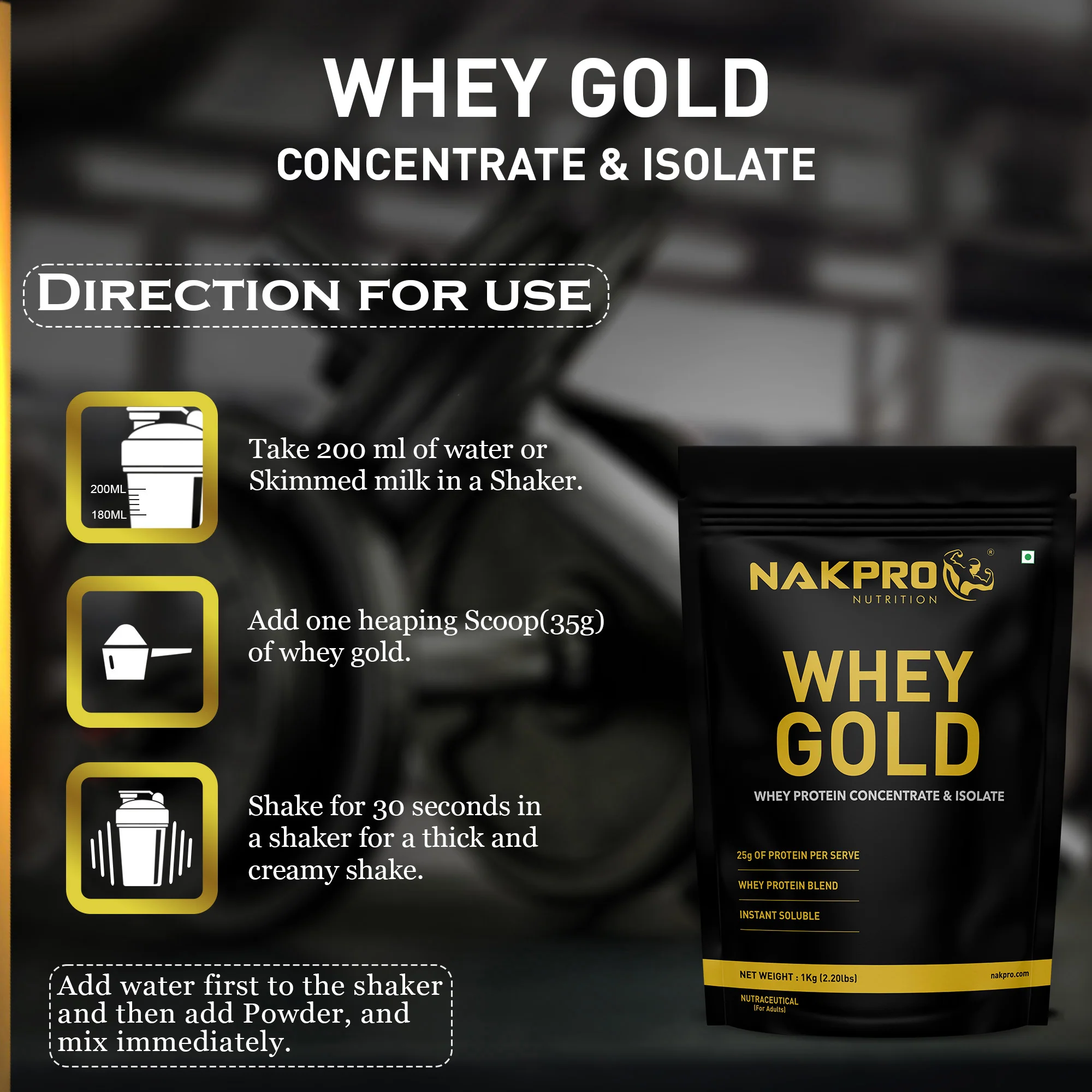 Nakpro Whey Gold Whey Protein Blend | 73g Protein | Whey Isolate & Concentrate Blend - Image 88