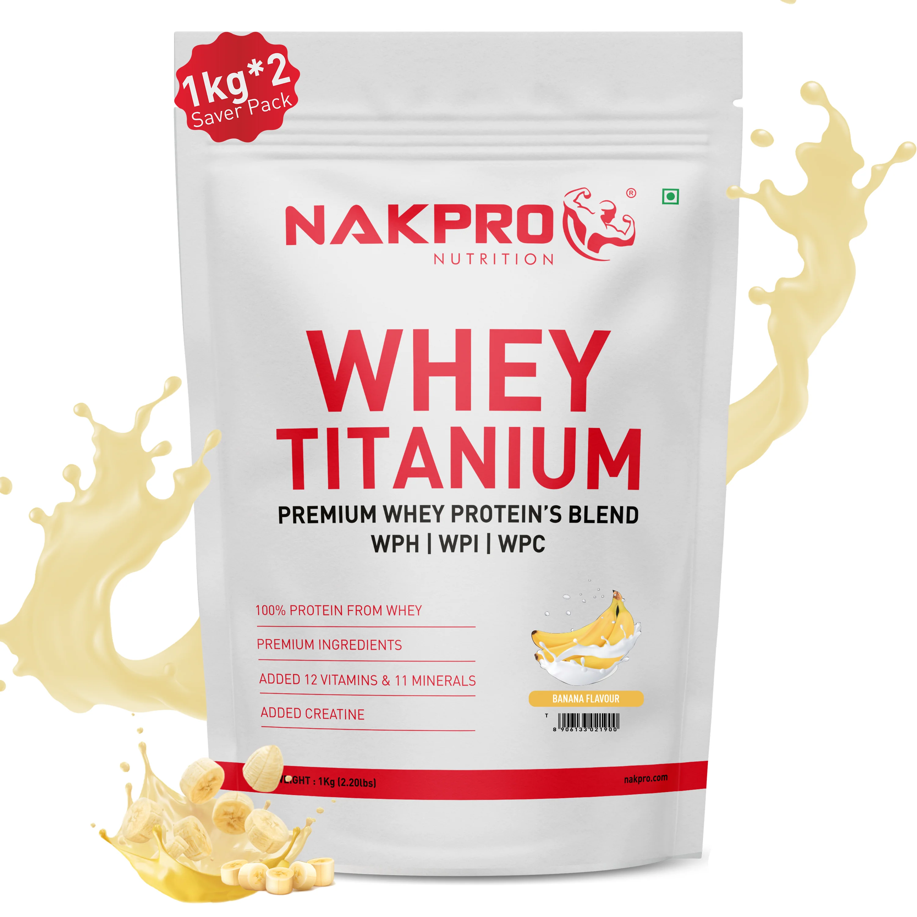 Nakpro Titanium Whey Protein Blend | 73g Protein |Whey Protein Blend of  WPH, WPI & WPC | Added Vitamins, Minerals & Creatine - Image 10