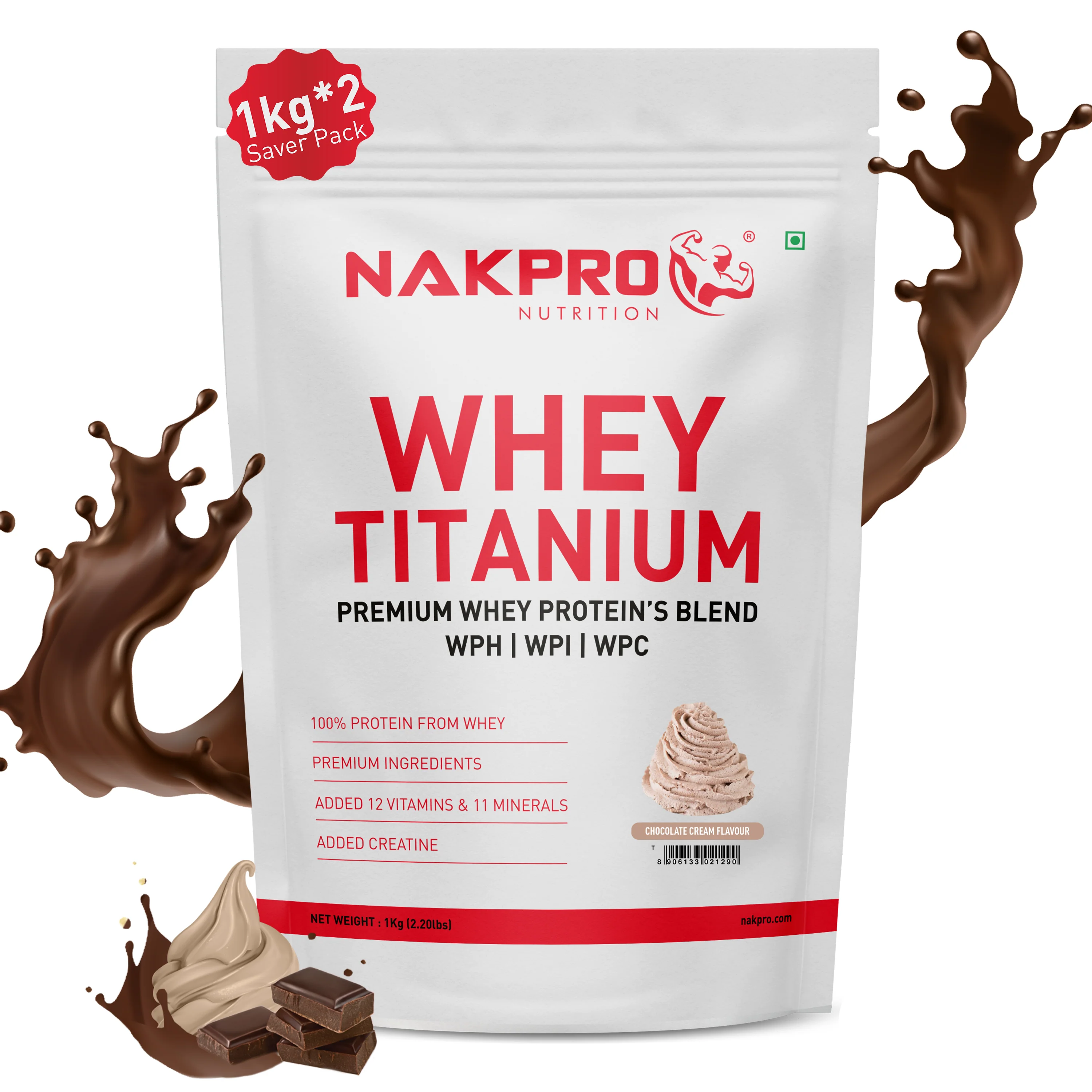 Nakpro Titanium Whey Protein Blend | 73g Protein |Whey Protein Blend of  WPH, WPI & WPC | Added Vitamins, Minerals & Creatine - Image 12