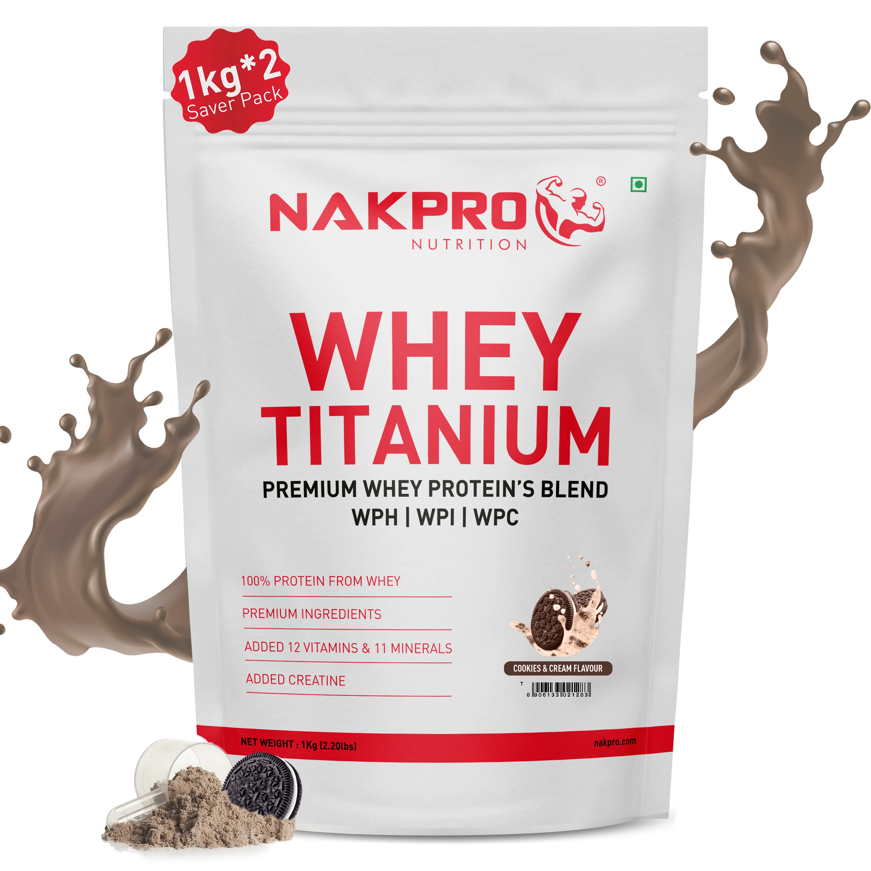 Nakpro Titanium Whey Protein Blend | 73g Protein |Whey Protein Blend of  WPH, WPI & WPC | Added Vitamins, Minerals & Creatine - Image 14