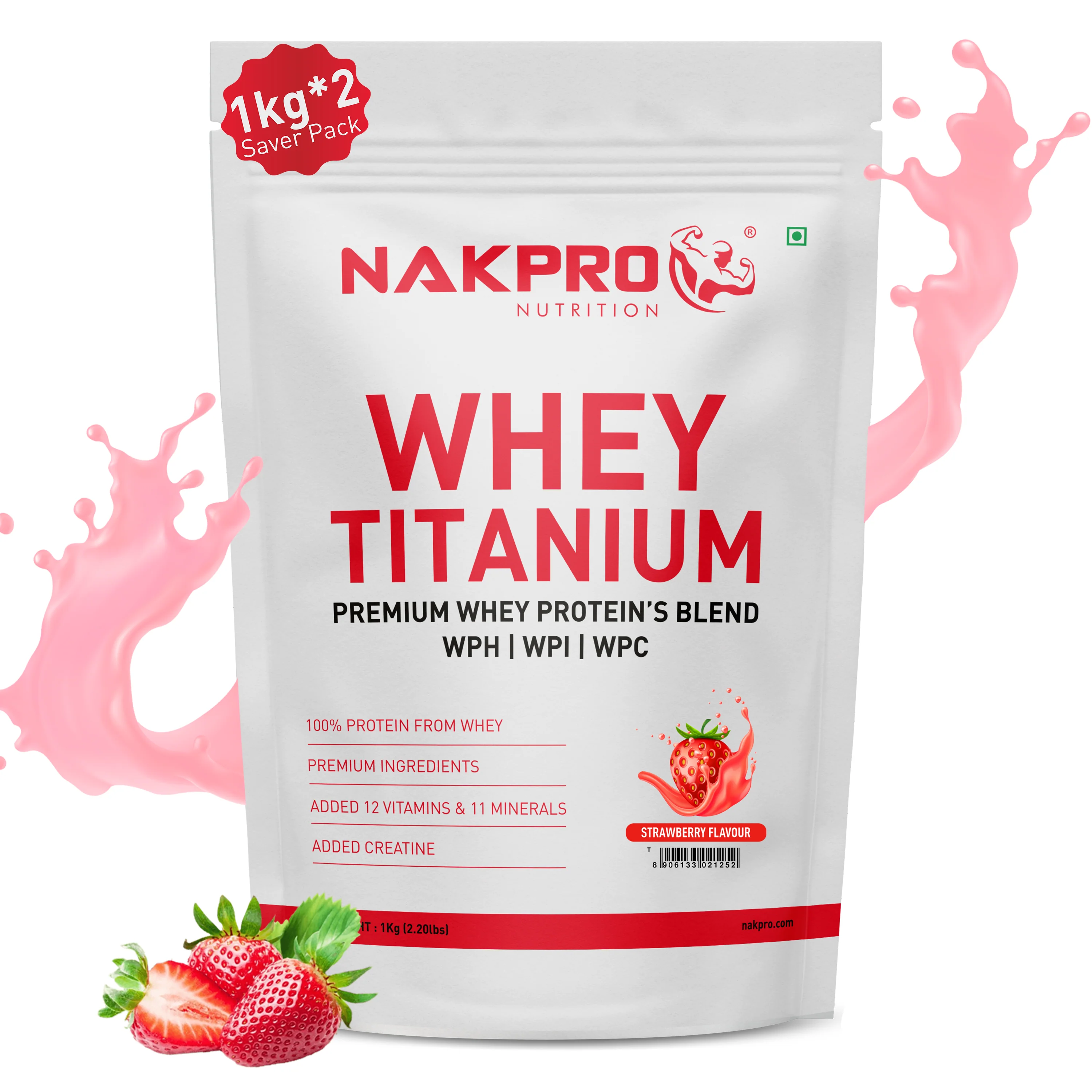 Nakpro Titanium Whey Protein Blend | 73g Protein |Whey Protein Blend of  WPH, WPI & WPC | Added Vitamins, Minerals & Creatine - Image 17