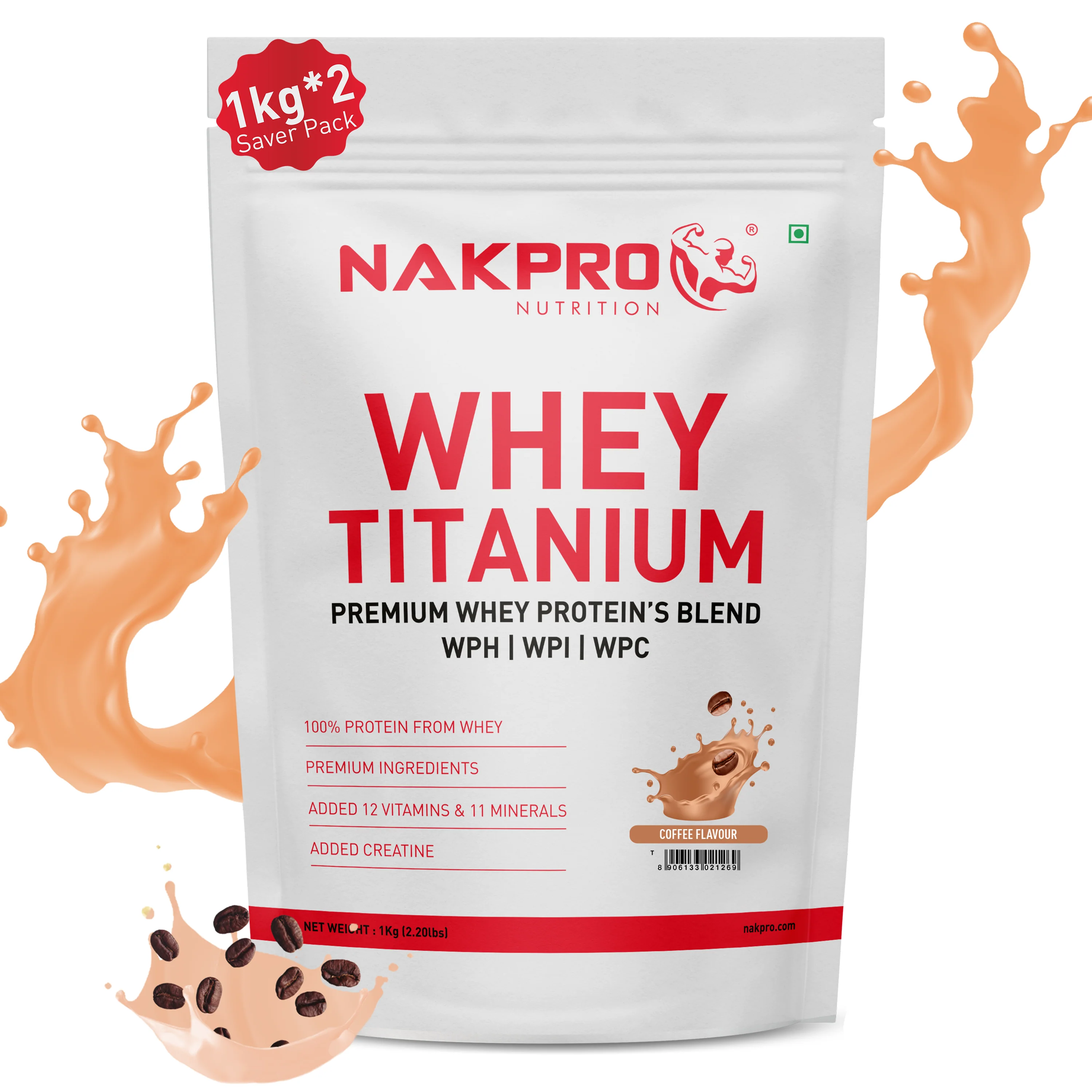 Nakpro Titanium Whey Protein Blend | 73g Protein |Whey Protein Blend of  WPH, WPI & WPC | Added Vitamins, Minerals & Creatine - Image 20