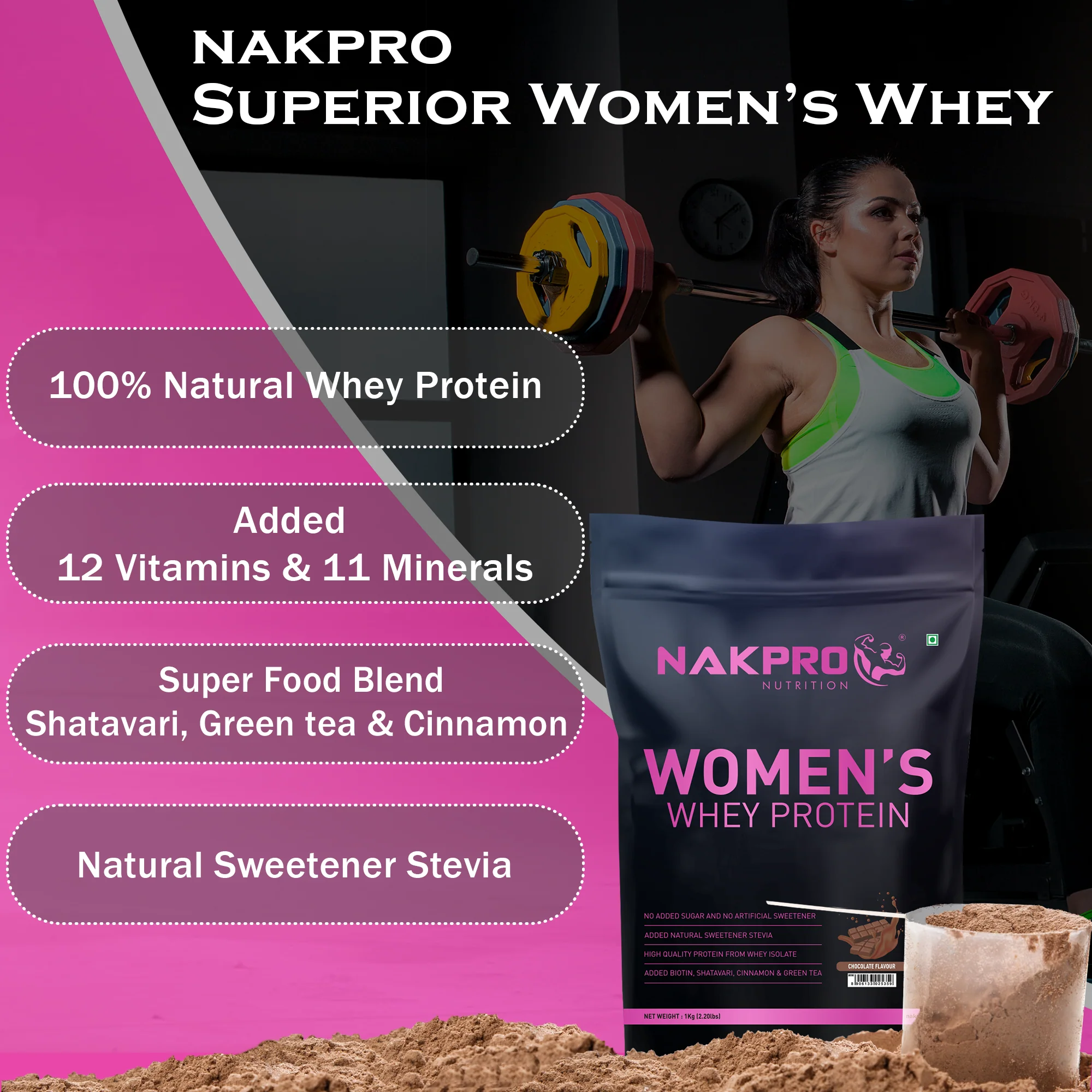 Nakpro Women’s Whey Protein Isolate | 75g Protein | With Biotin & Herbal Extracts - Image 14