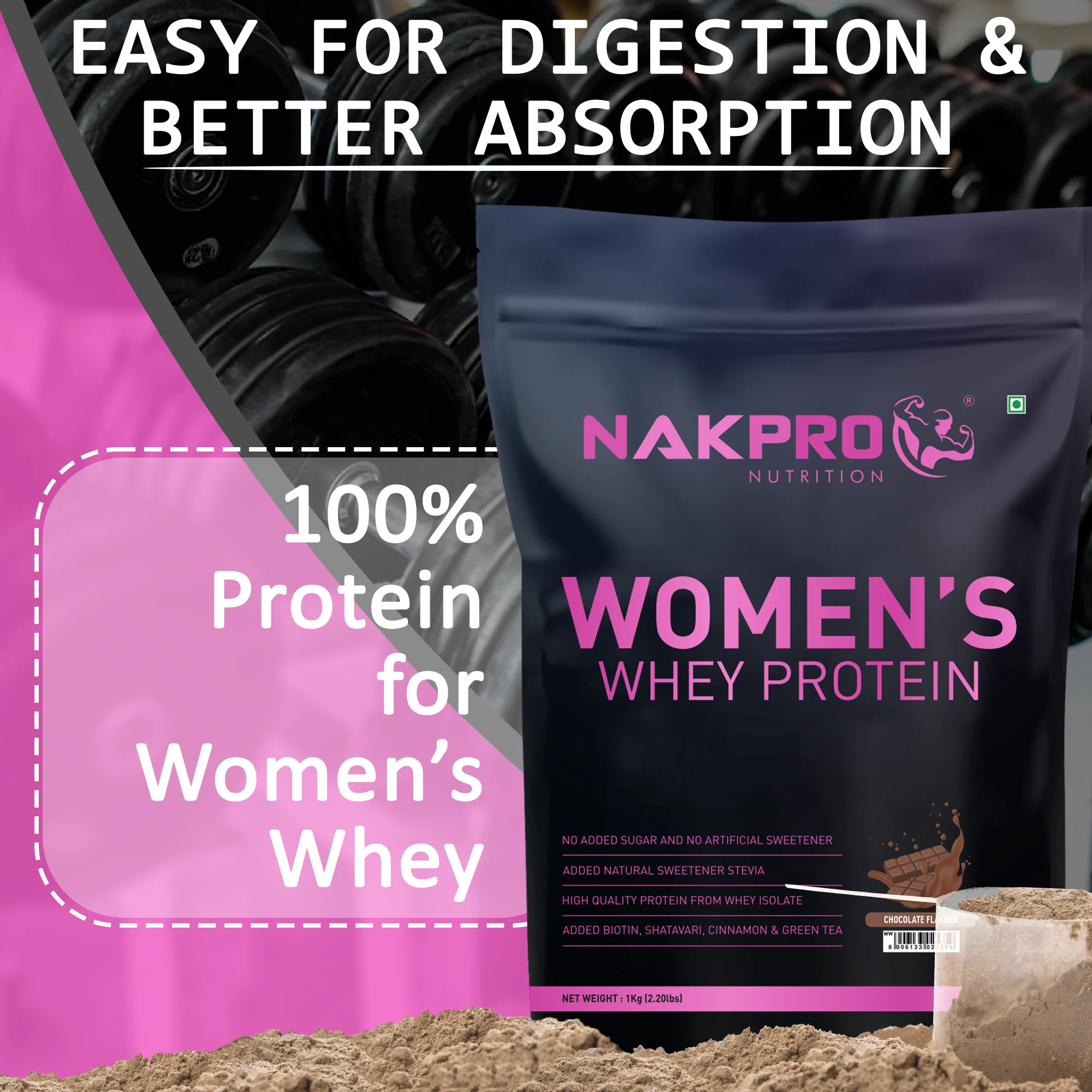 Nakpro Women’s Whey Protein Isolate | 75g Protein | With Biotin & Herbal Extracts - Image 18
