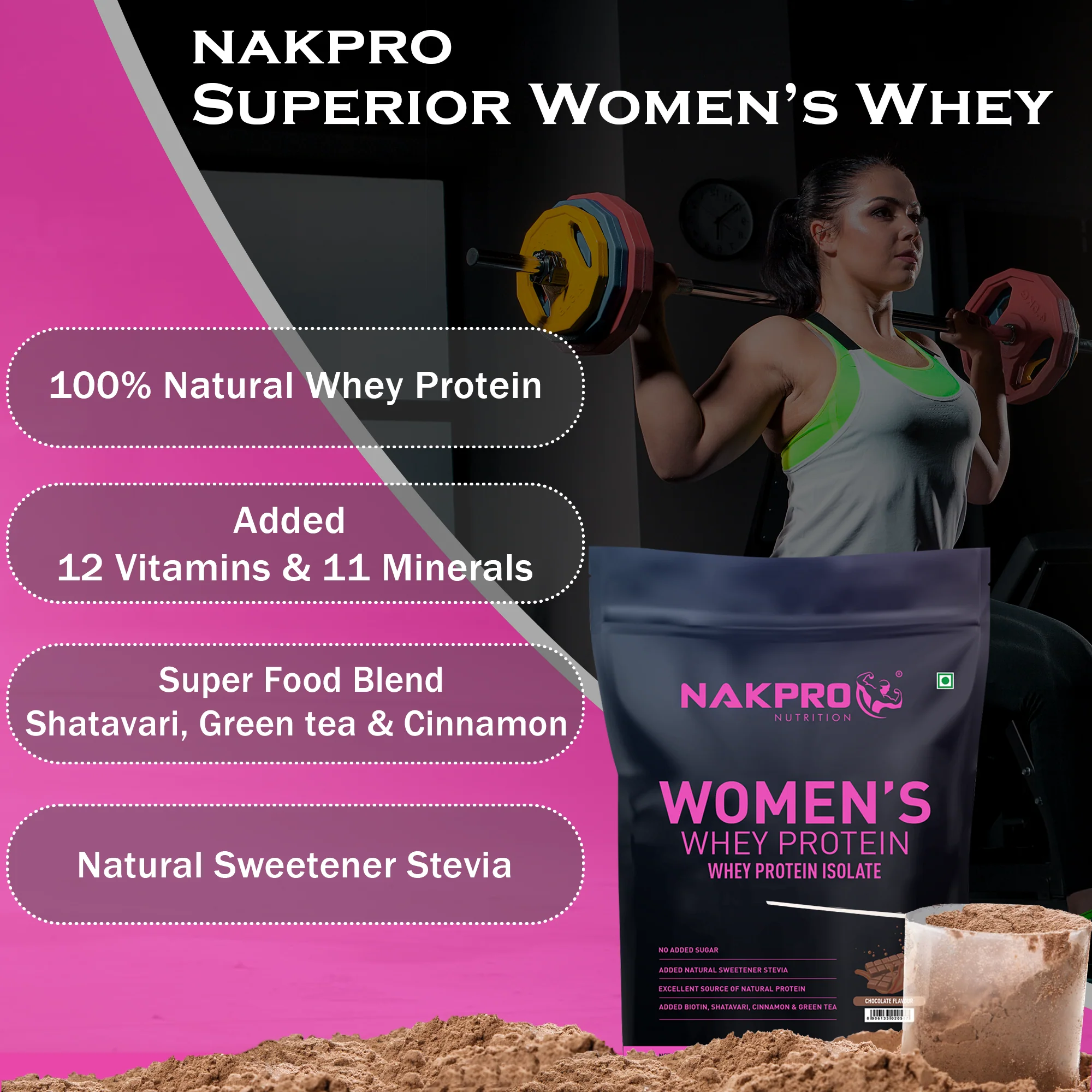 Nakpro Women’s Whey Protein Isolate | 75g Protein | With Biotin & Herbal Extracts - Image 22