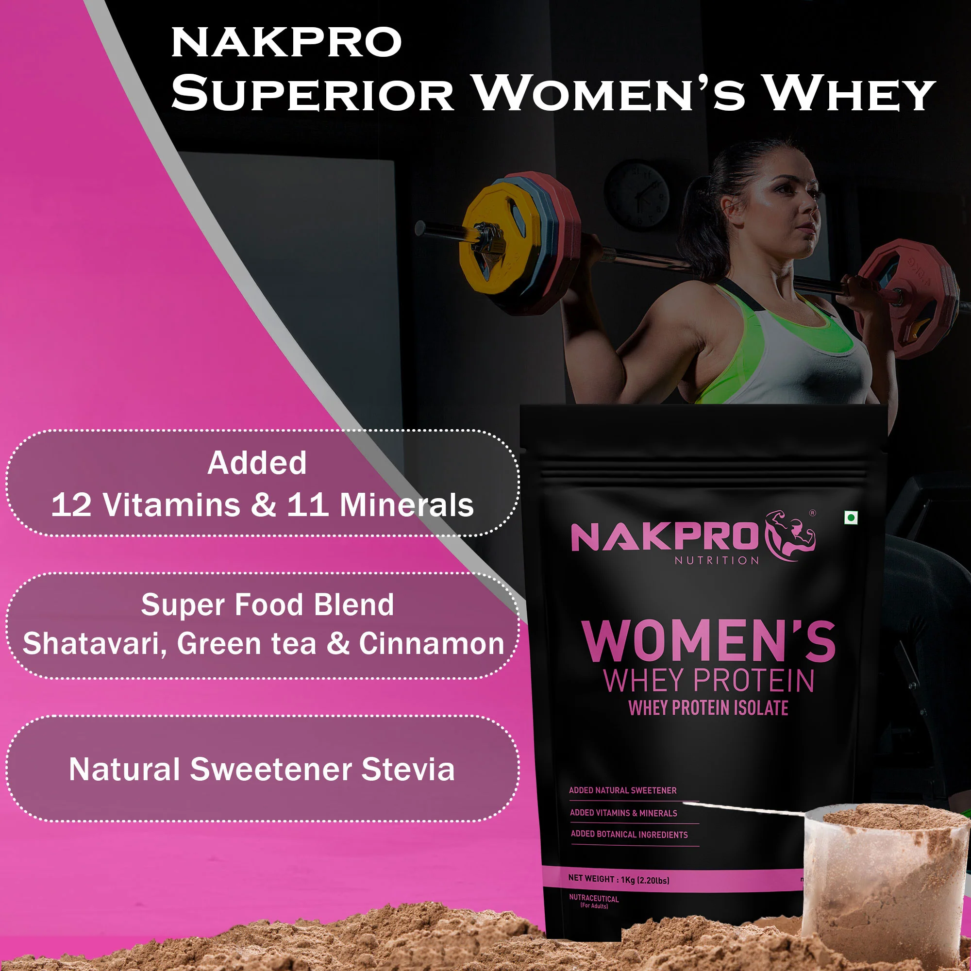 Nakpro Women’s Whey Protein Isolate | 75g Protein | With Biotin & Herbal Extracts - Image 30