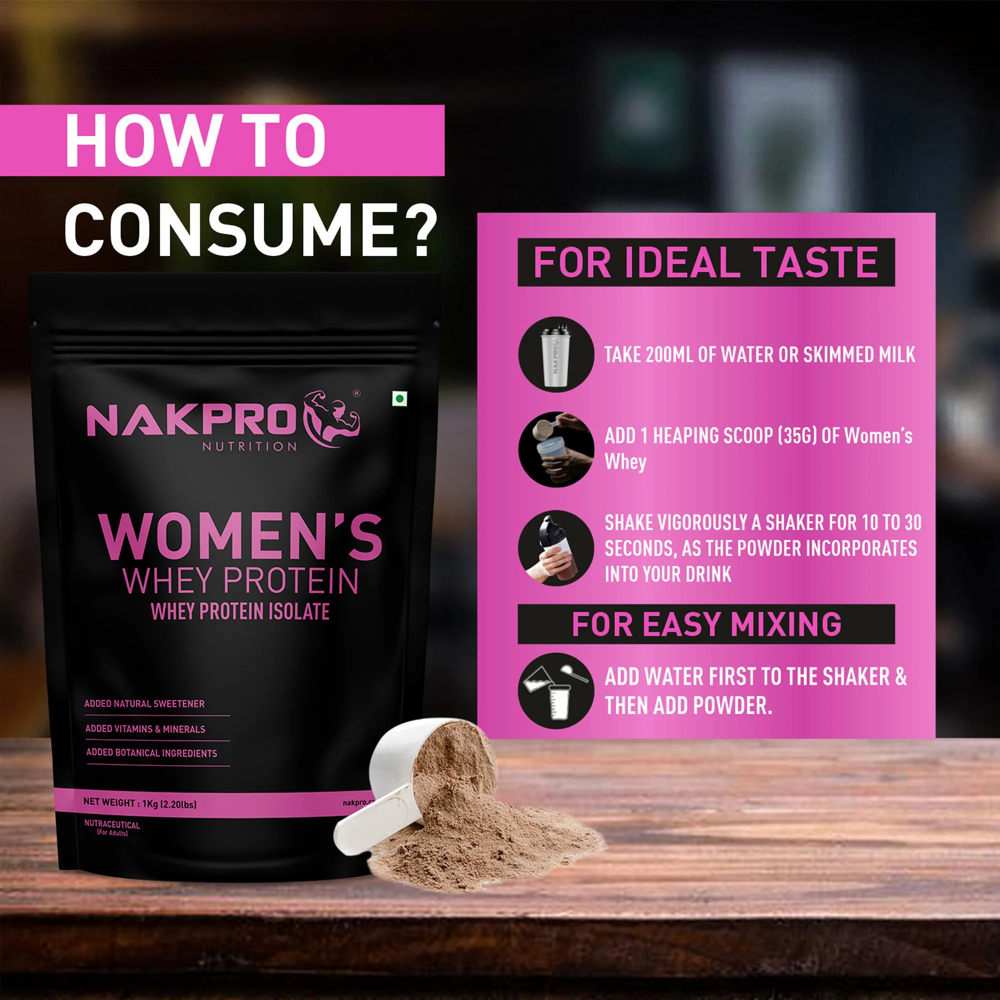 Nakpro Women’s Whey Protein Isolate | 75g Protein | With Biotin & Herbal Extracts - Image 31