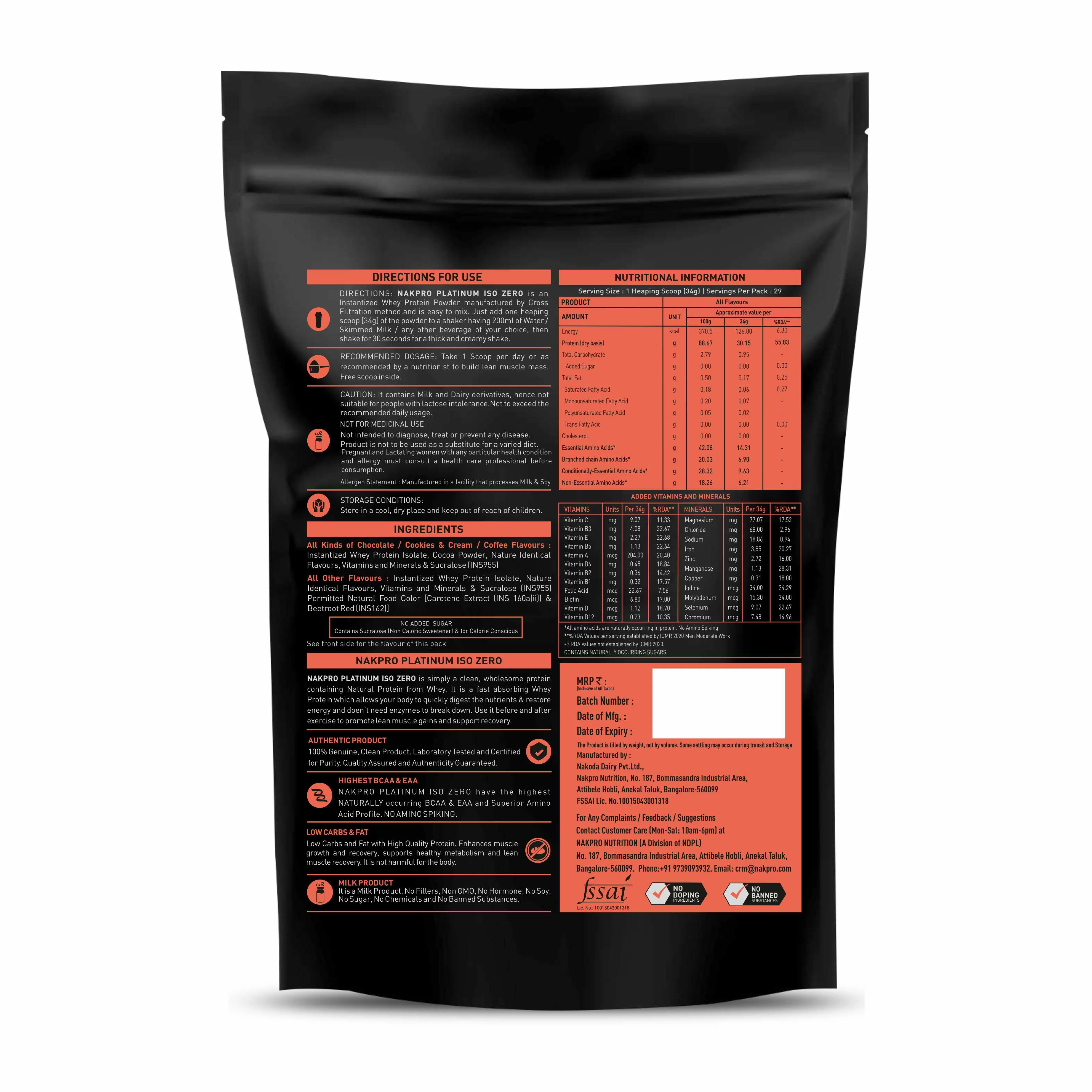 Nakpro Platinum ISO Zero Whey Protein Isolate | 89g Protein - Image 18