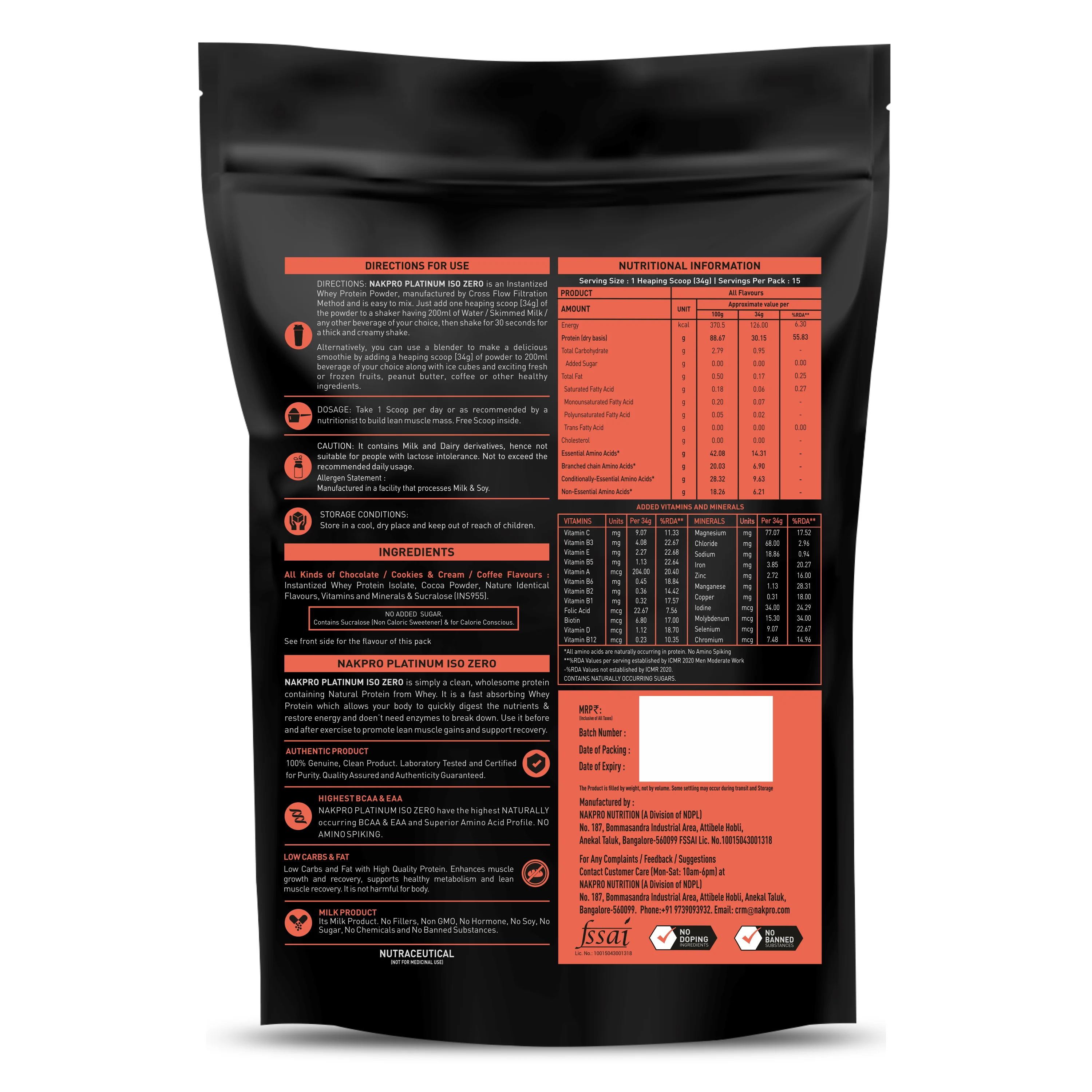 Nakpro Platinum ISO Zero Whey Protein Isolate | 89g Protein - Image 8