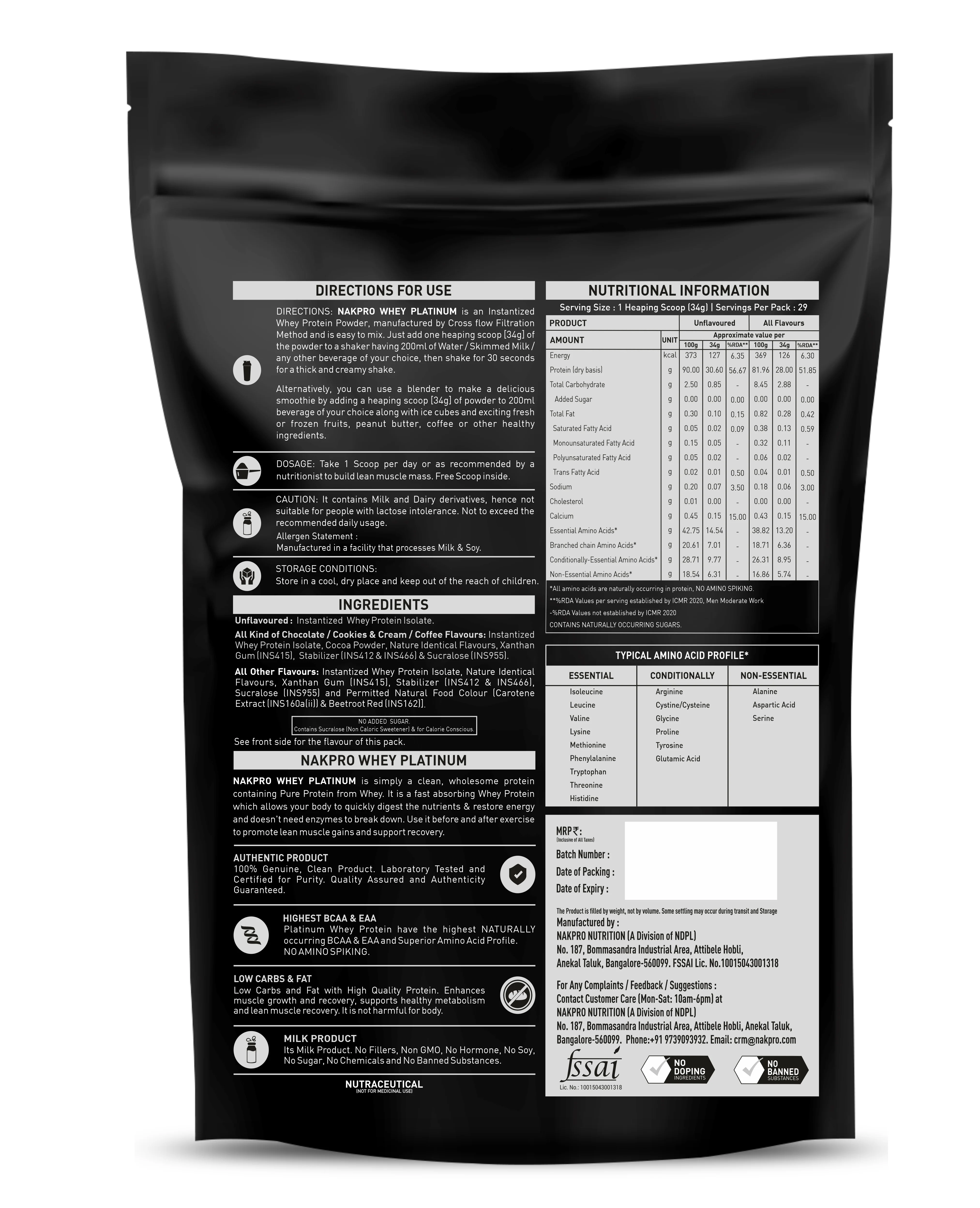 Nakpro Platinum Raw Whey Protein Isolate | 90g Protein | Clean Unflavored Whey Protein | Trustified Certified - Image 108