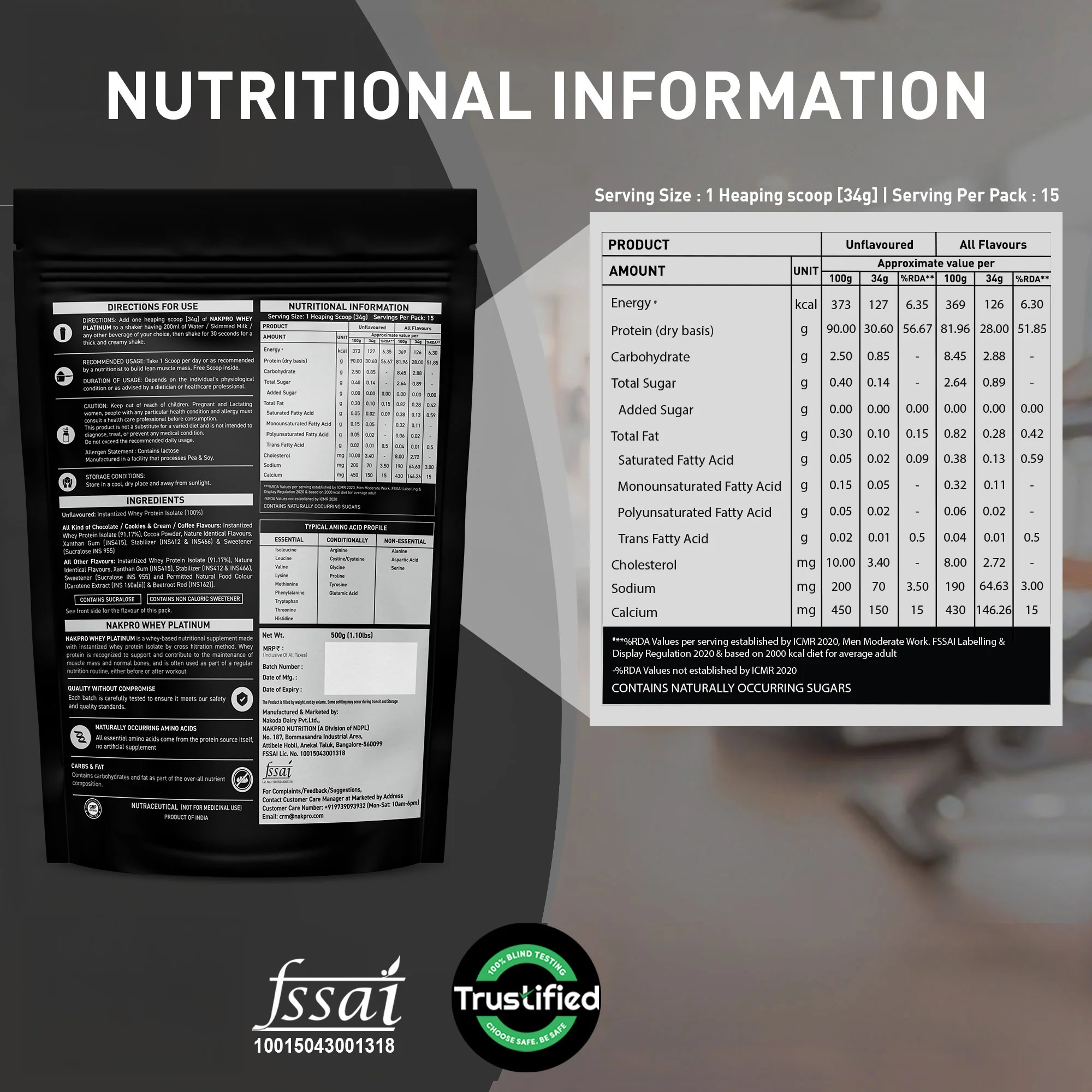 Nakpro Platinum Raw Whey Protein Isolate | 90g Protein | Clean Unflavored Whey Protein | Trustified Certified - Image 135