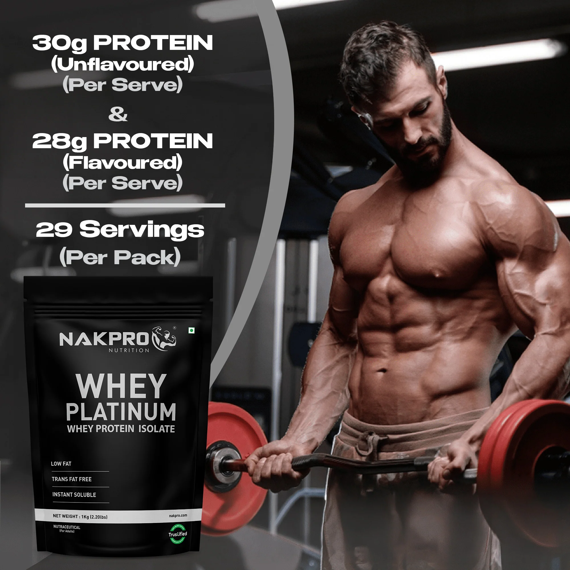 Nakpro Platinum Raw Whey Protein Isolate | 90g Protein | Clean Unflavored Whey Protein | Trustified Certified - Image 137