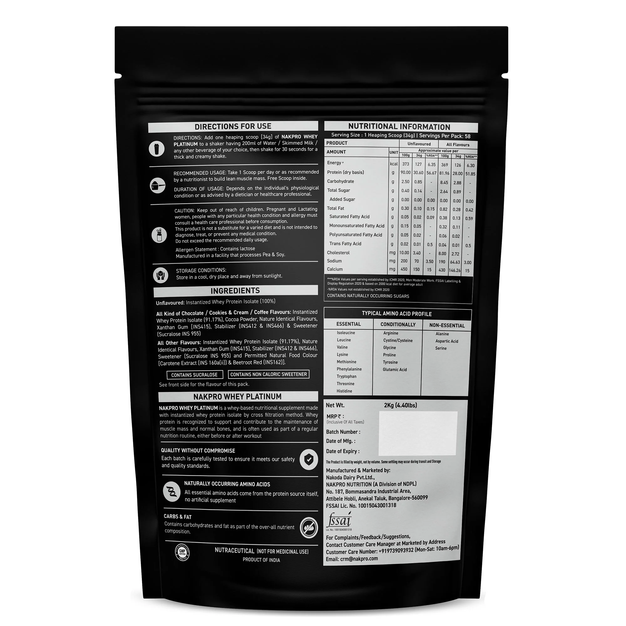Nakpro Platinum Raw Whey Protein Isolate | 90g Protein | Clean Unflavored Whey Protein | Trustified Certified - Image 142