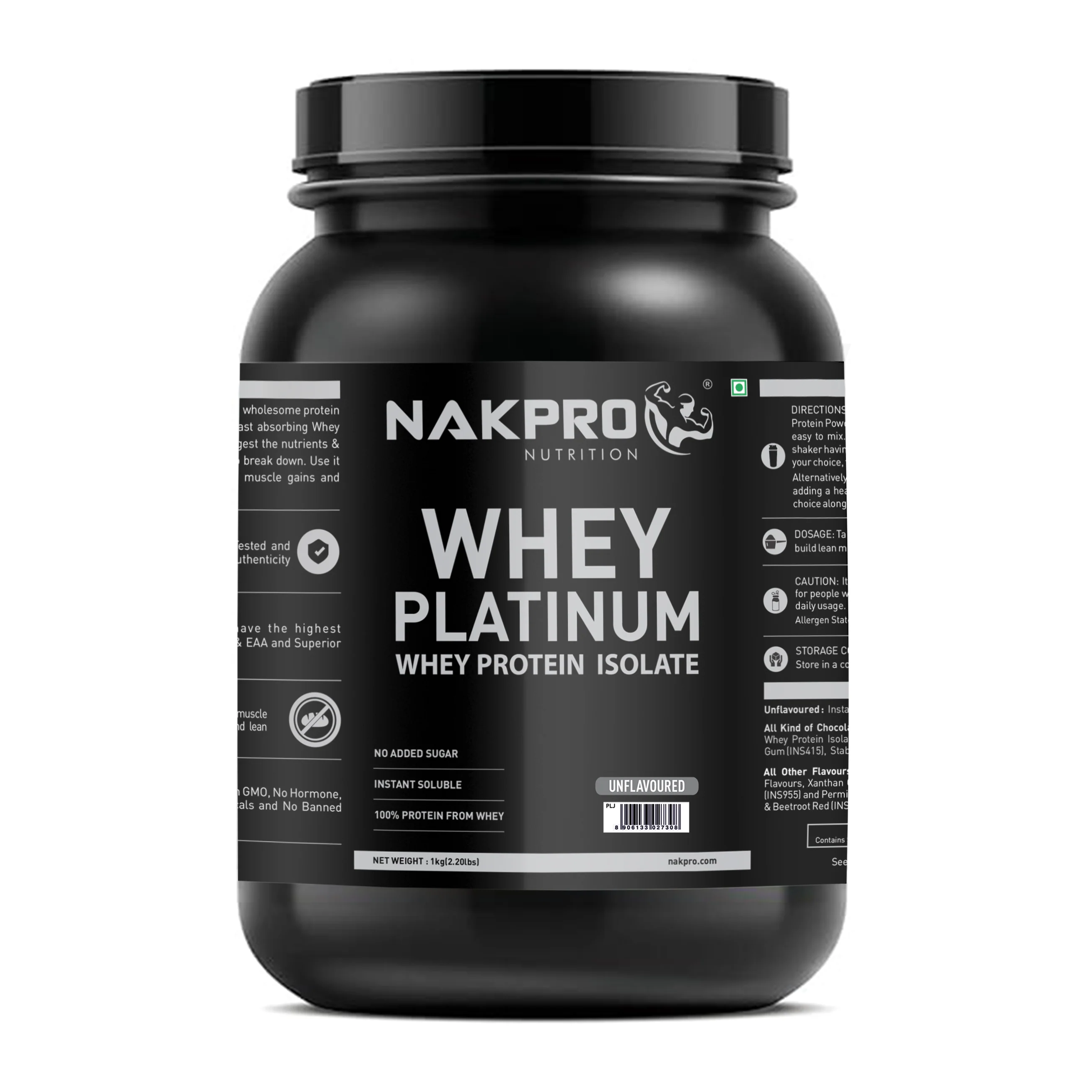 Nakpro Platinum Raw Whey Protein Isolate | 90g Protein | Clean Unflavored Whey Protein | Trustified Certified - Image 3