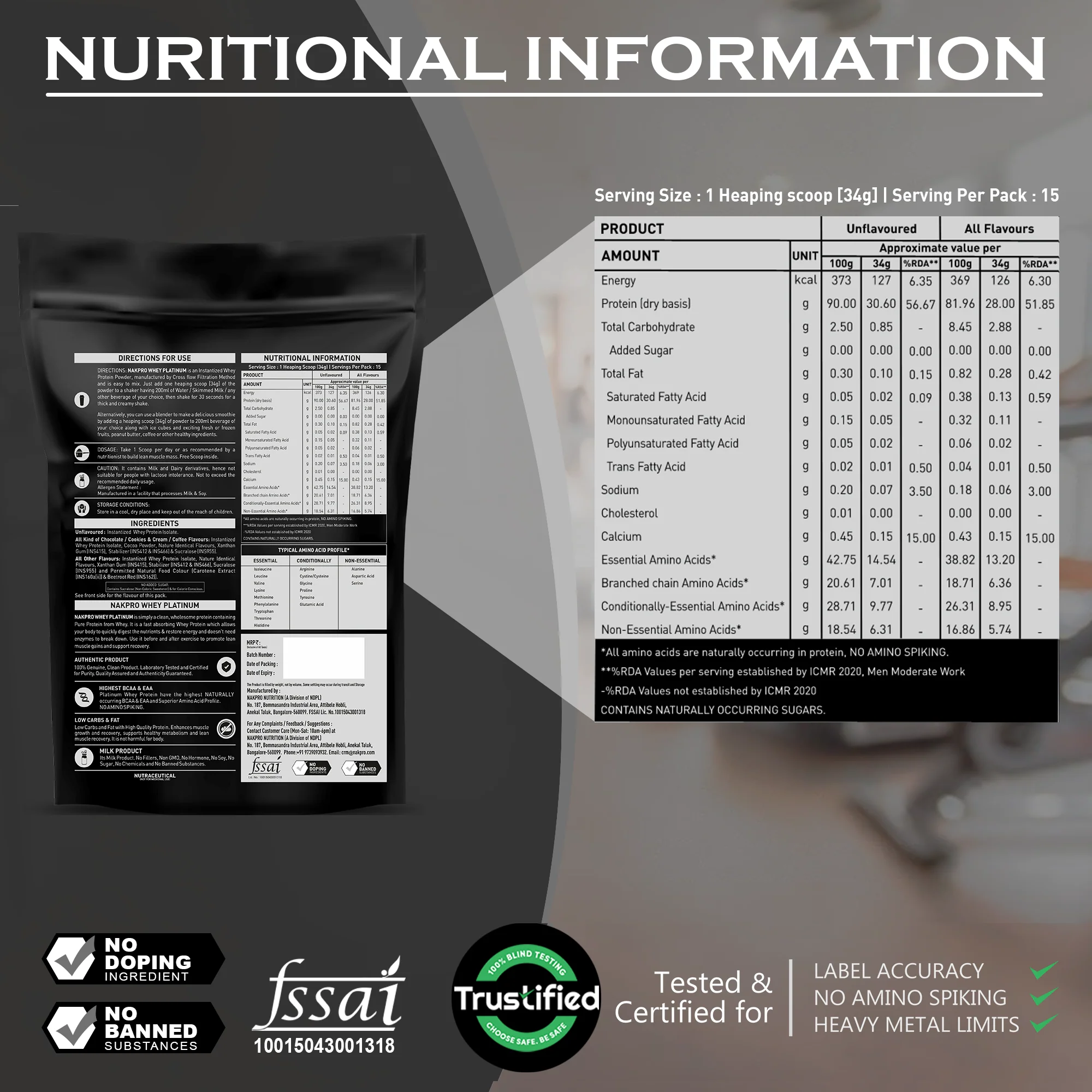 Nakpro Platinum Raw Whey Protein Isolate | 90g Protein | Clean Unflavored Whey Protein | Trustified Certified - Image 44