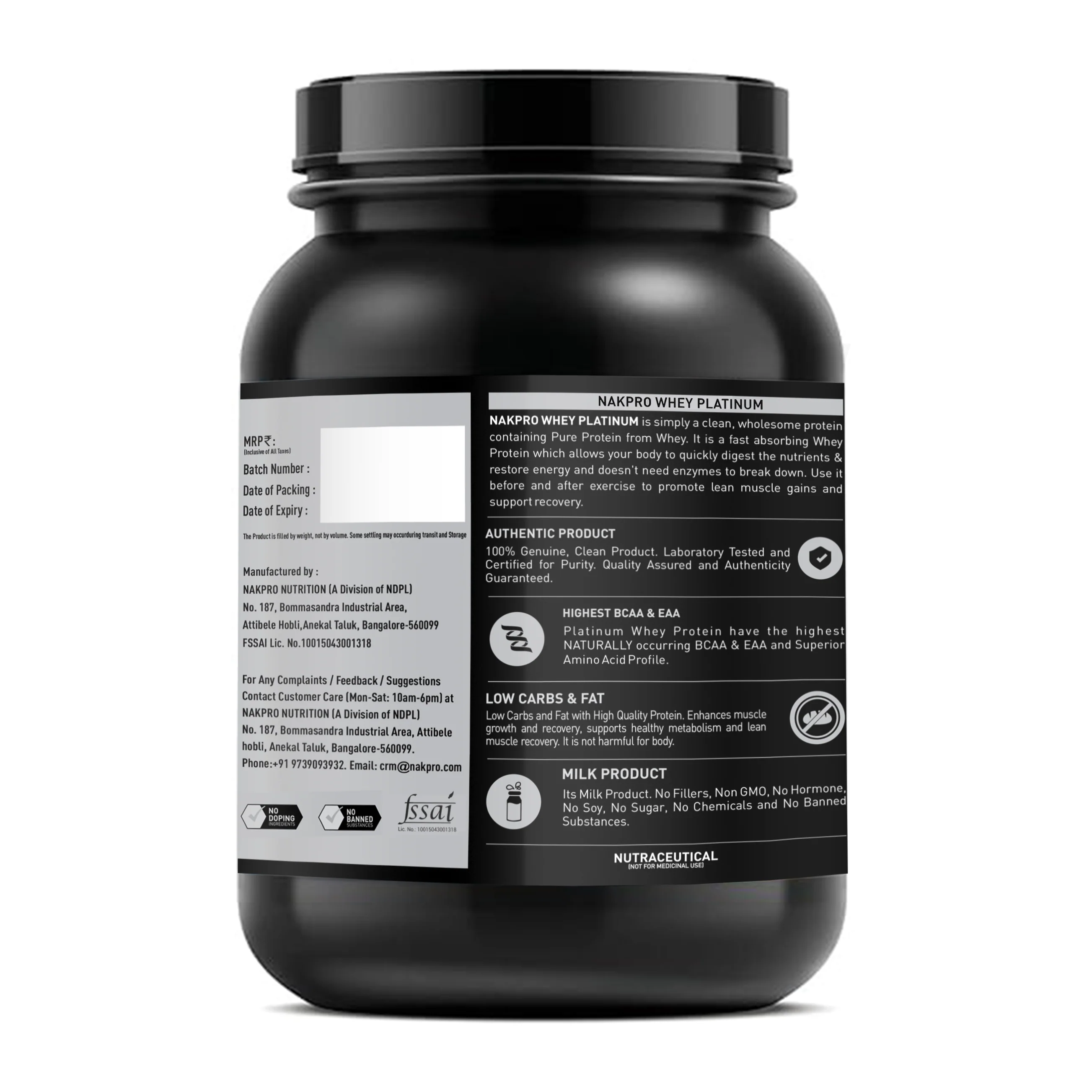 Nakpro Platinum Raw Whey Protein Isolate | 90g Protein | Clean Unflavored Whey Protein | Trustified Certified - Image 47