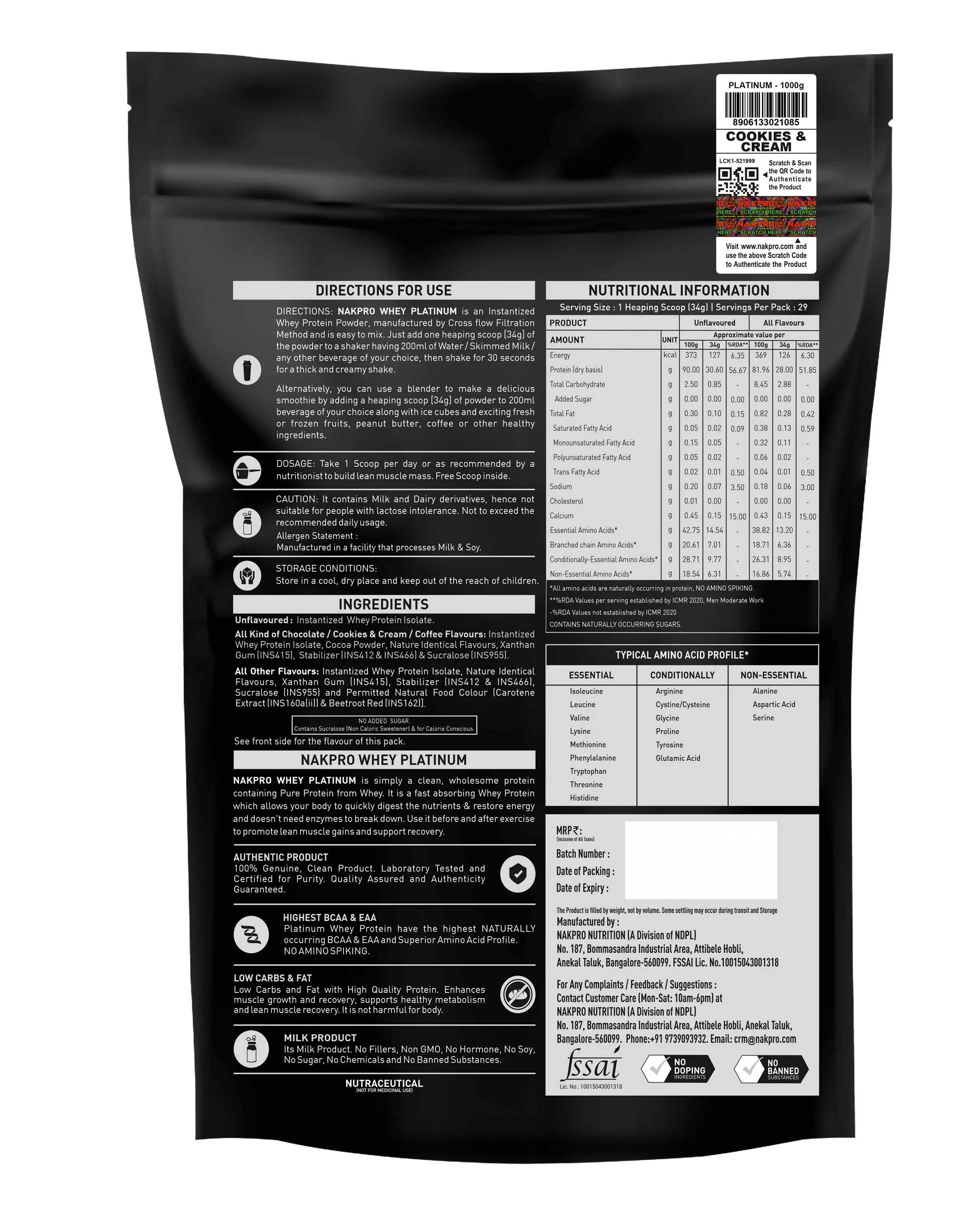 Nakpro Platinum Raw Whey Protein Isolate | 90g Protein | Clean Unflavored Whey Protein | Trustified Certified - Image 57