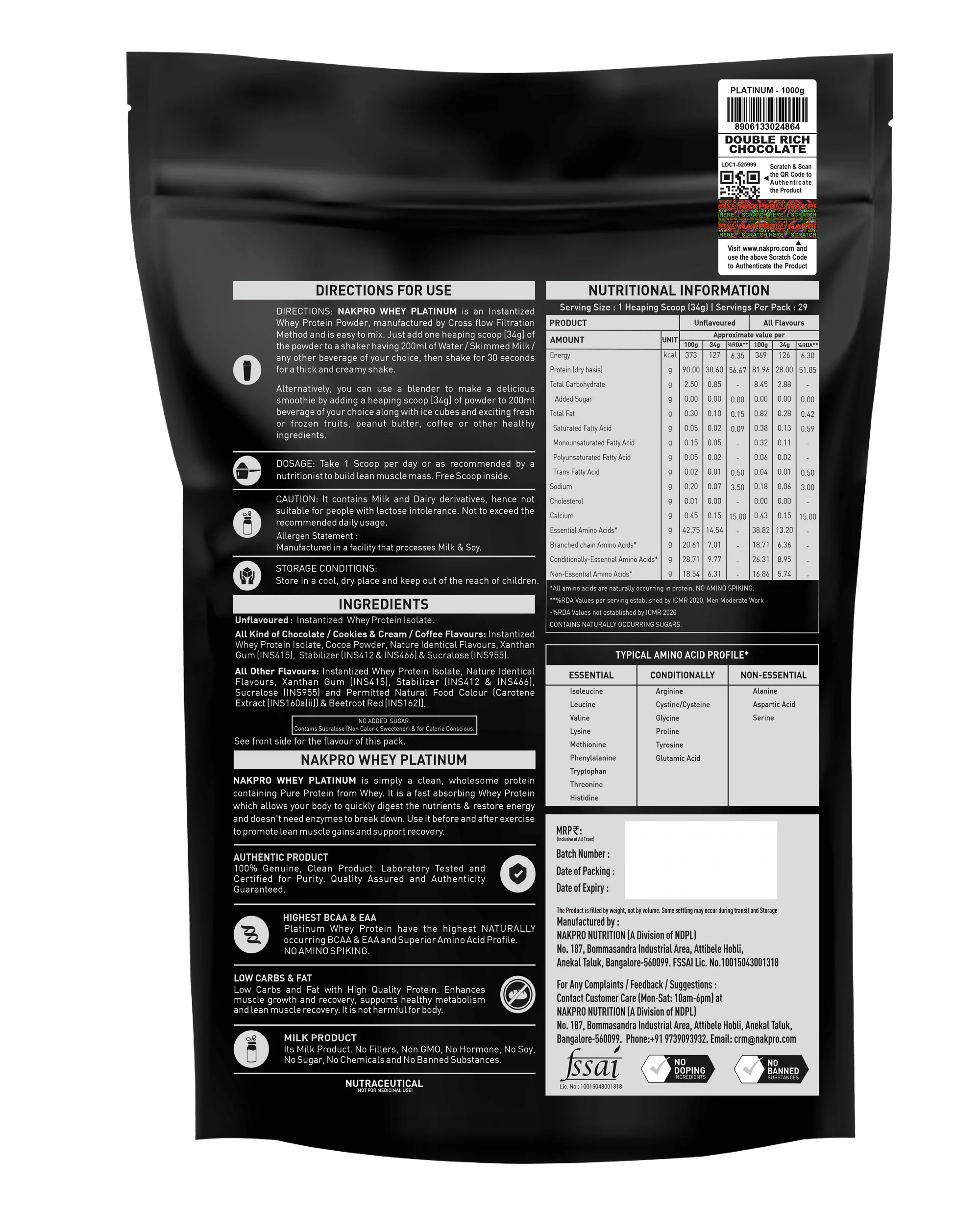 Nakpro Platinum Raw Whey Protein Isolate | 90g Protein | Clean Unflavored Whey Protein | Trustified Certified - Image 61