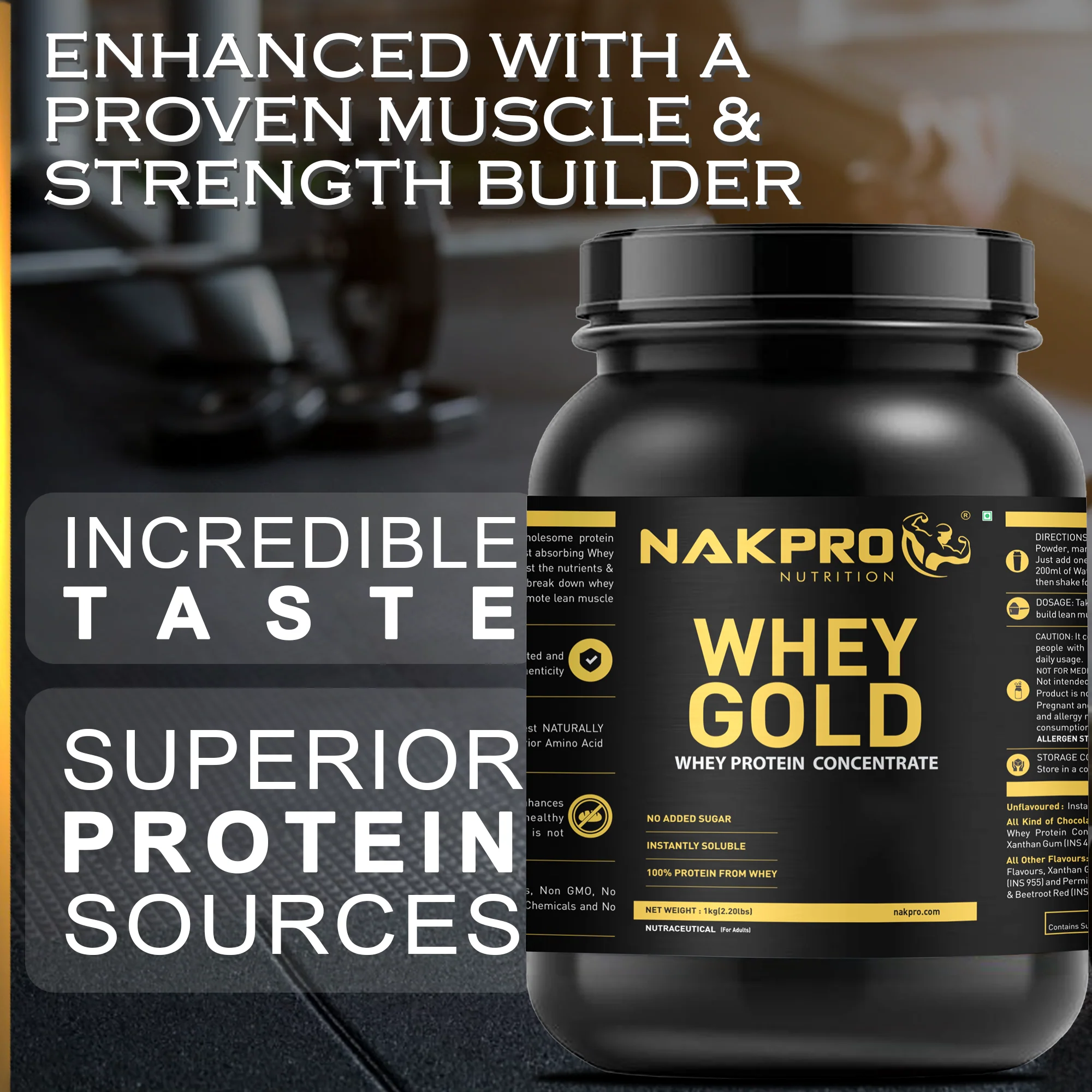 Nakpro Whey Gold Protein Concentrate | 80g Protein | Clean Unflavored Whey Protein | Trustified Certified - Image 11